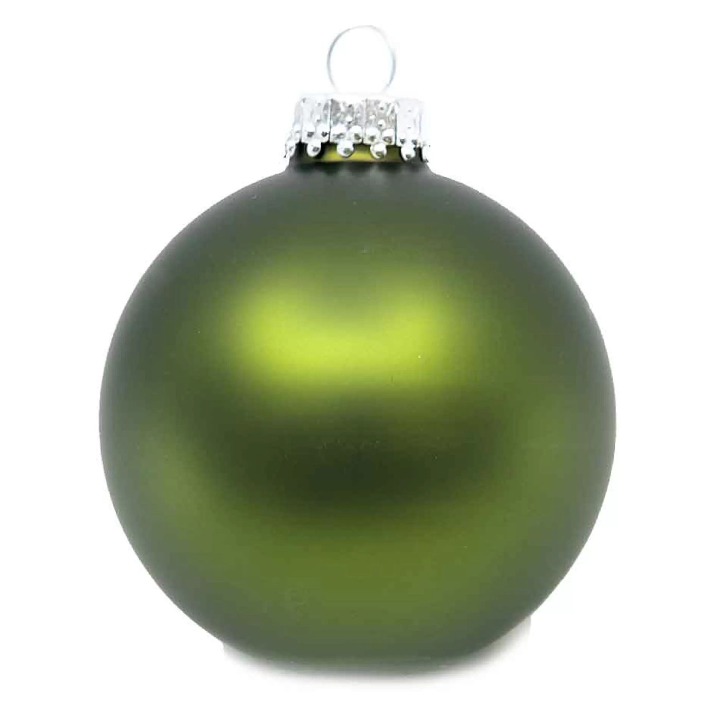 * Hanging Christmas Baubles | Christmas Green Glass Bauble - 8Cm