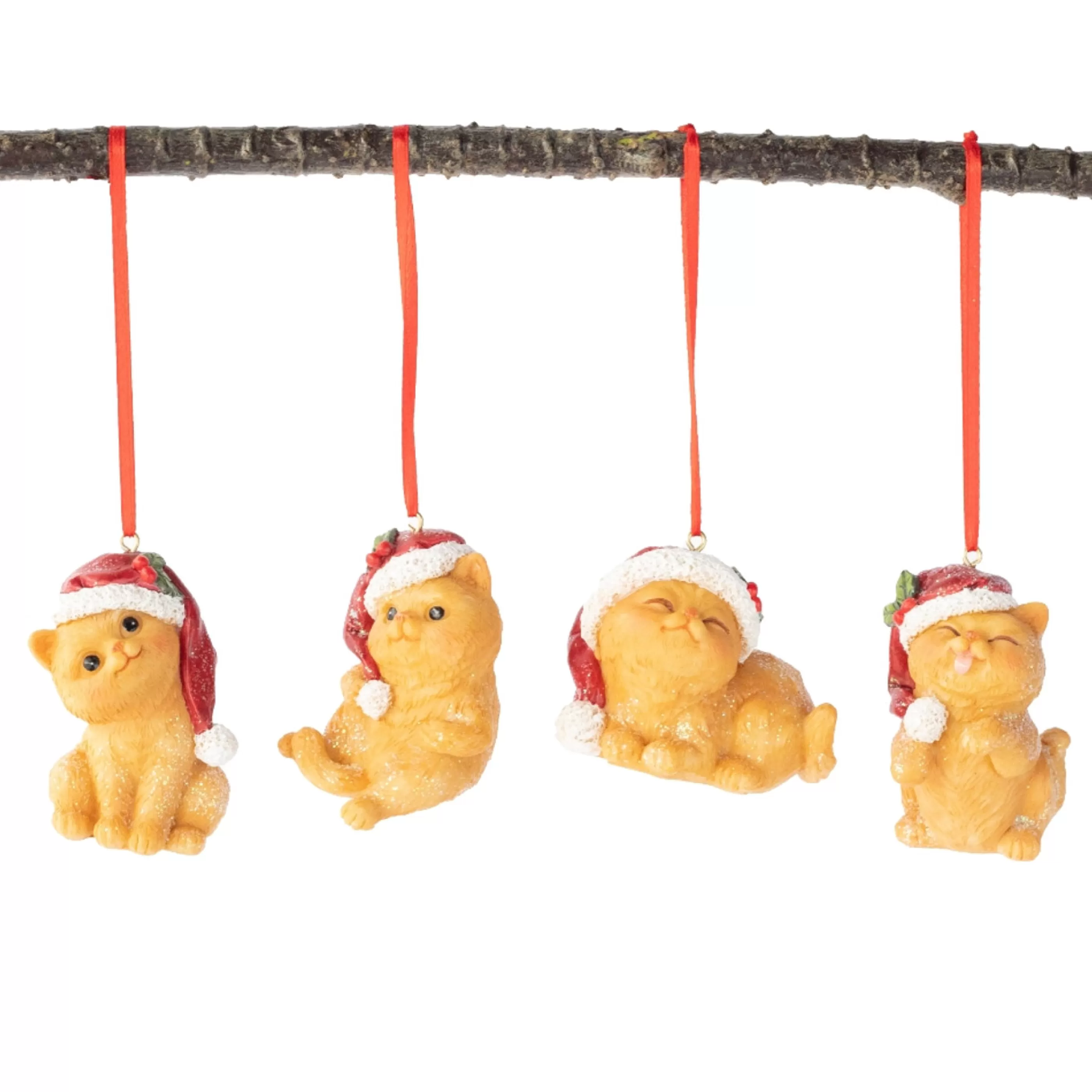 * Hanging Christmas Ornaments | Christmas Kitten Hanging Ornament (4 Styles) - 6.7Cm