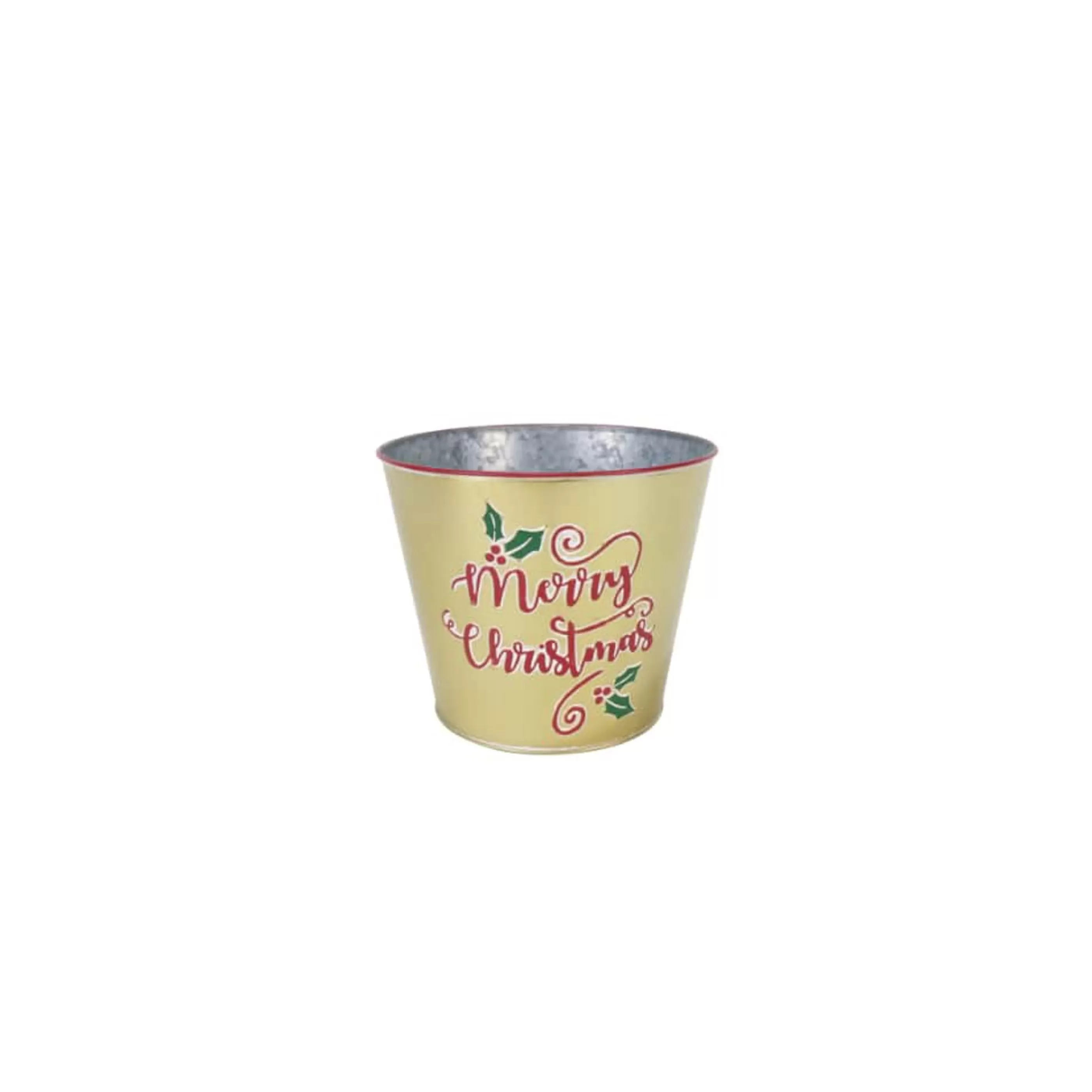 * Table Top Decorations | Christmas Metal Bucket (3 Colours) - 18.5Cm