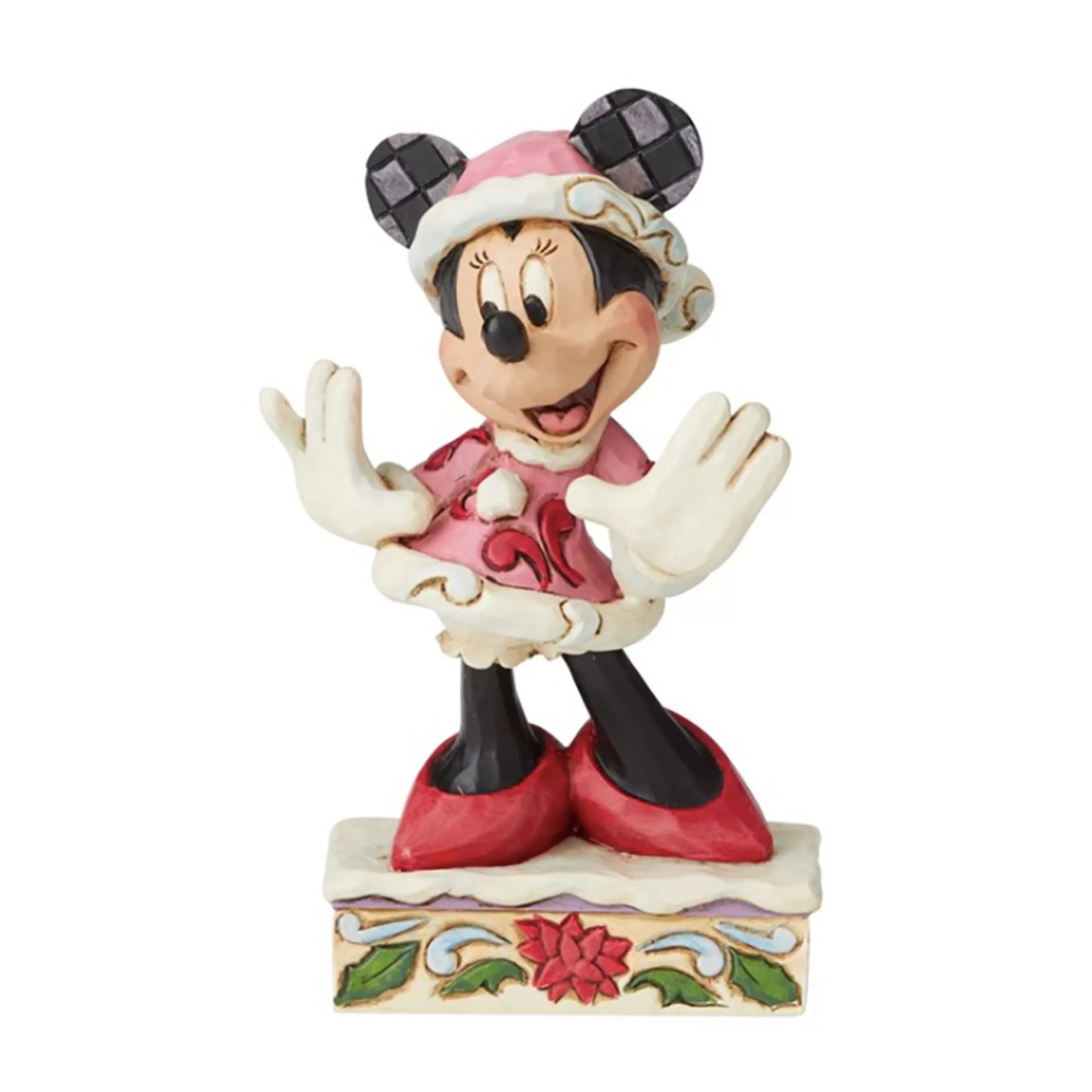 Jim Shore Table Top Decorations | Christmas Minnie Personality Pose - 12Cm