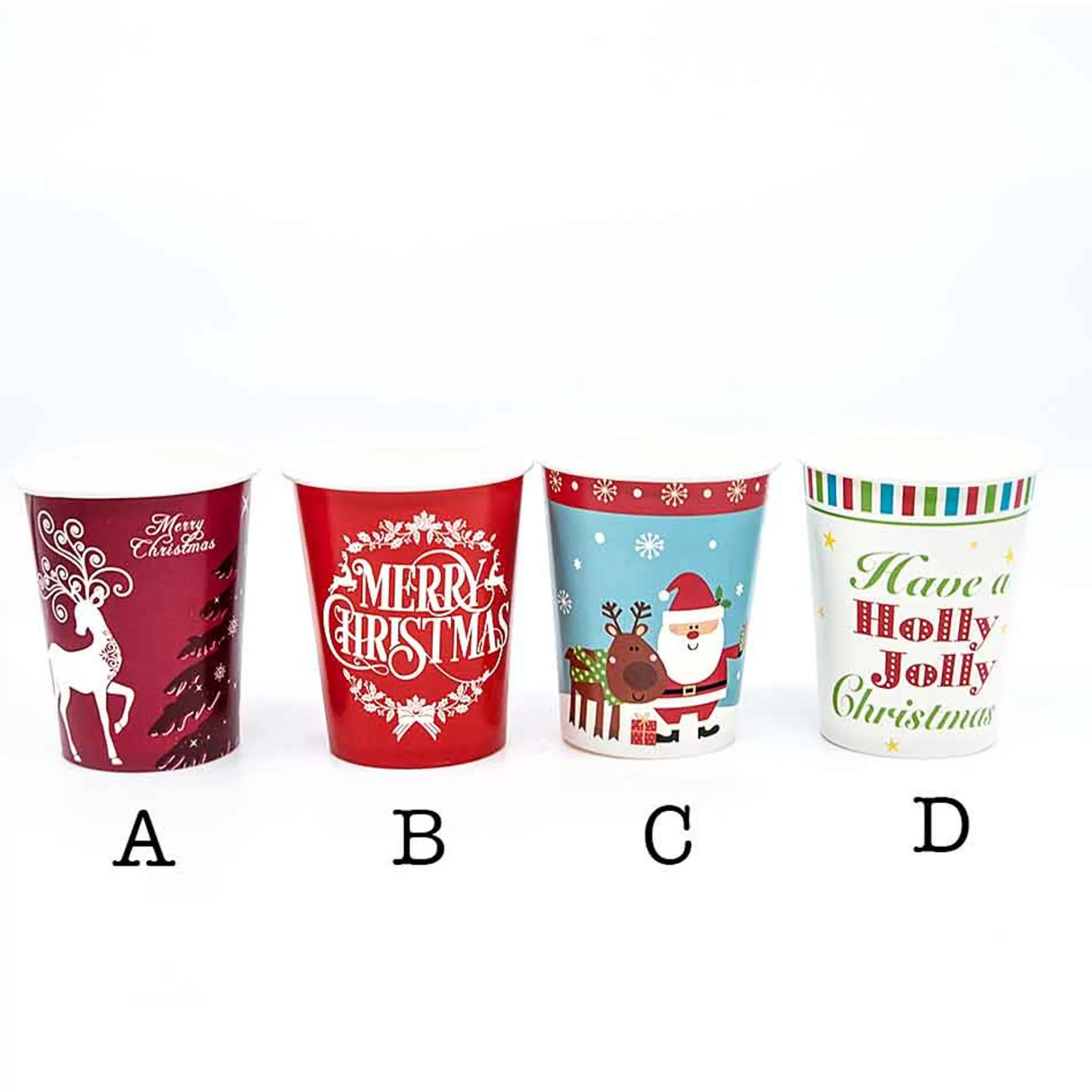 Fashion * Christmas Paper Cups (4 Styles) - 12Pk