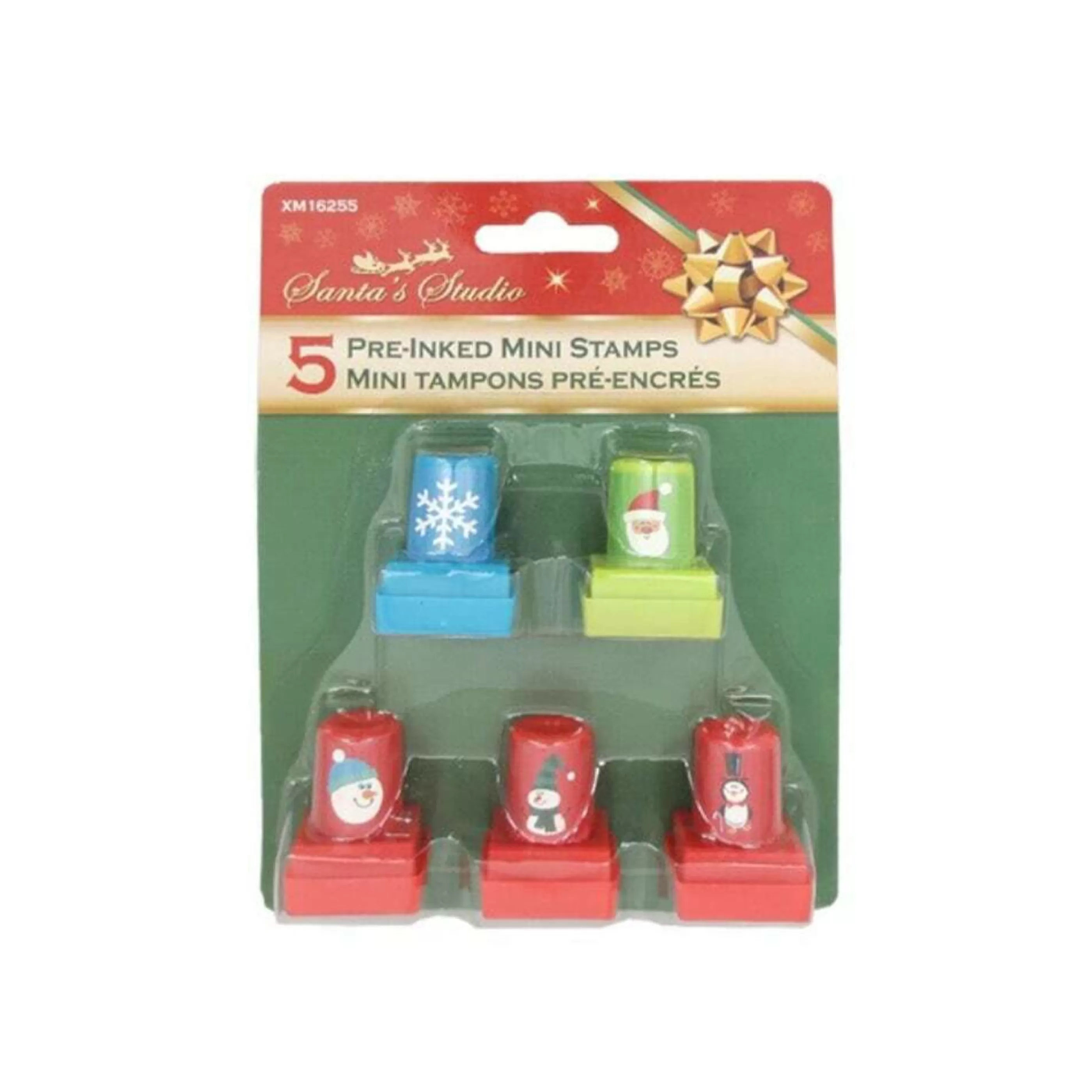 Outlet * Christmas Stamps With Mini Pre-Ink Pad (Pack Of 5)