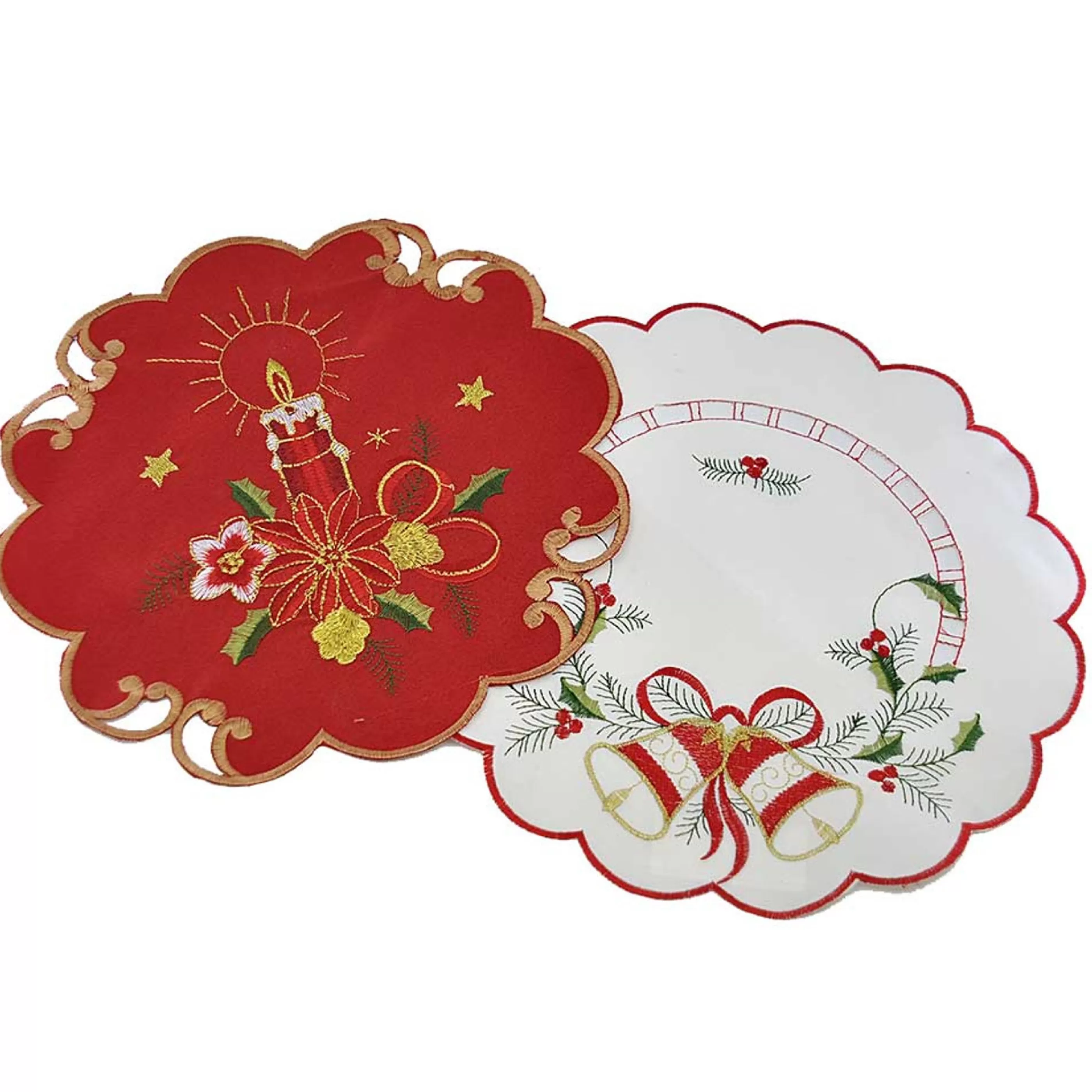 Best Sale * Christmas Table Embroidered Placemats (2 Styles)