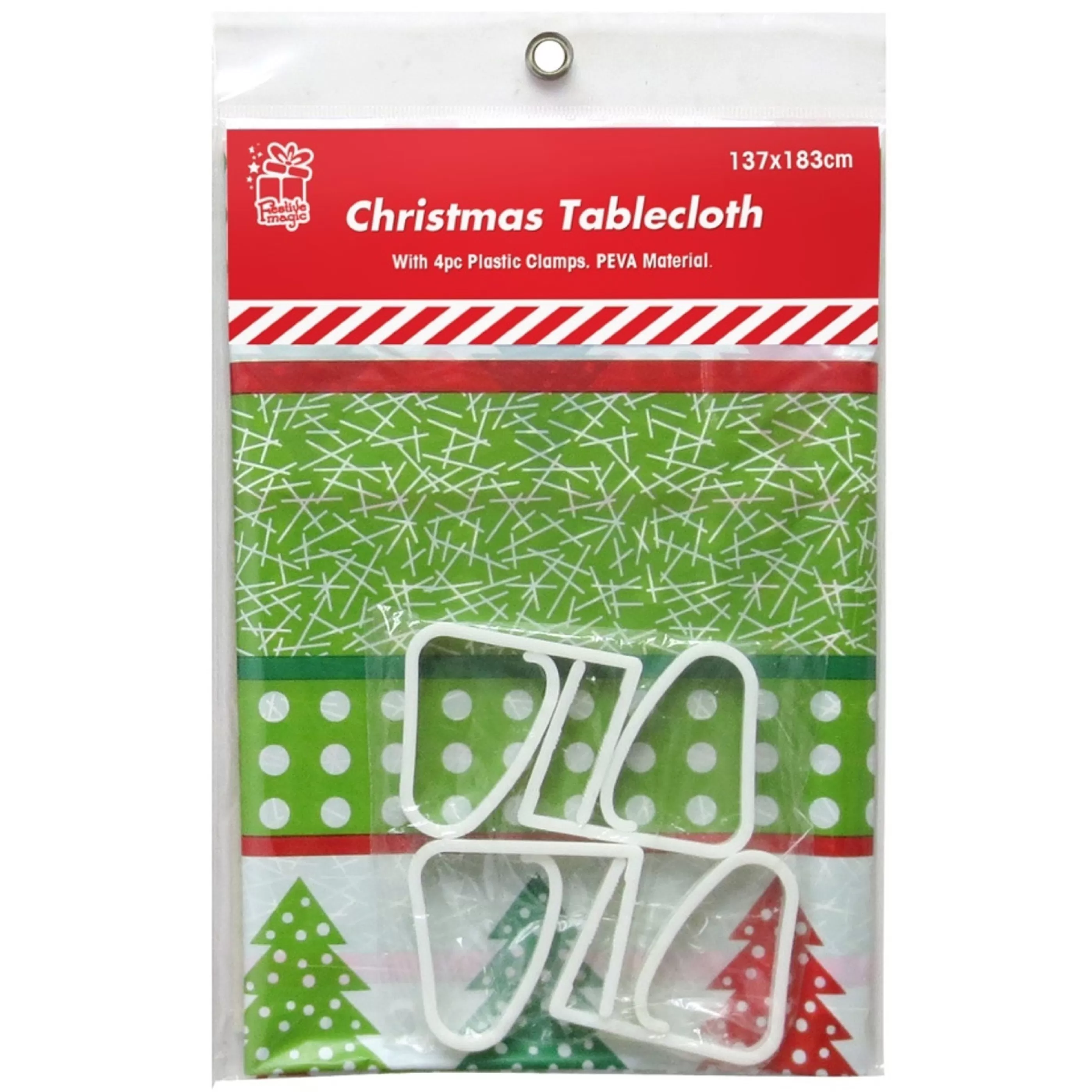 * Poinsettia Decorations | Christmas Tablecloth (4 Designs) - 183Cm