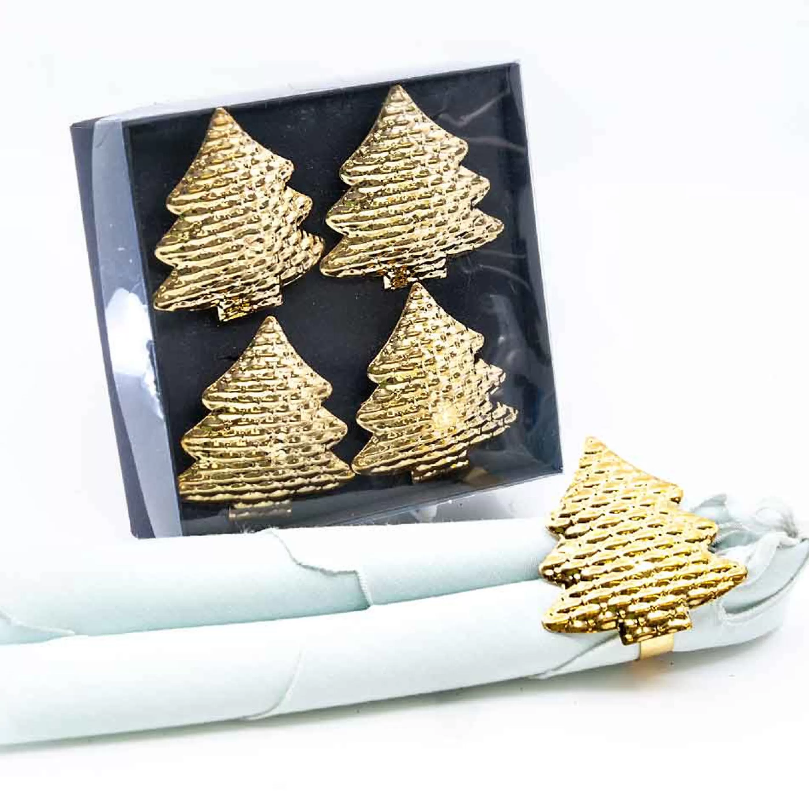 * Table Top Decorations | Christmas Tree Napkin Rings (Pack Of 4)