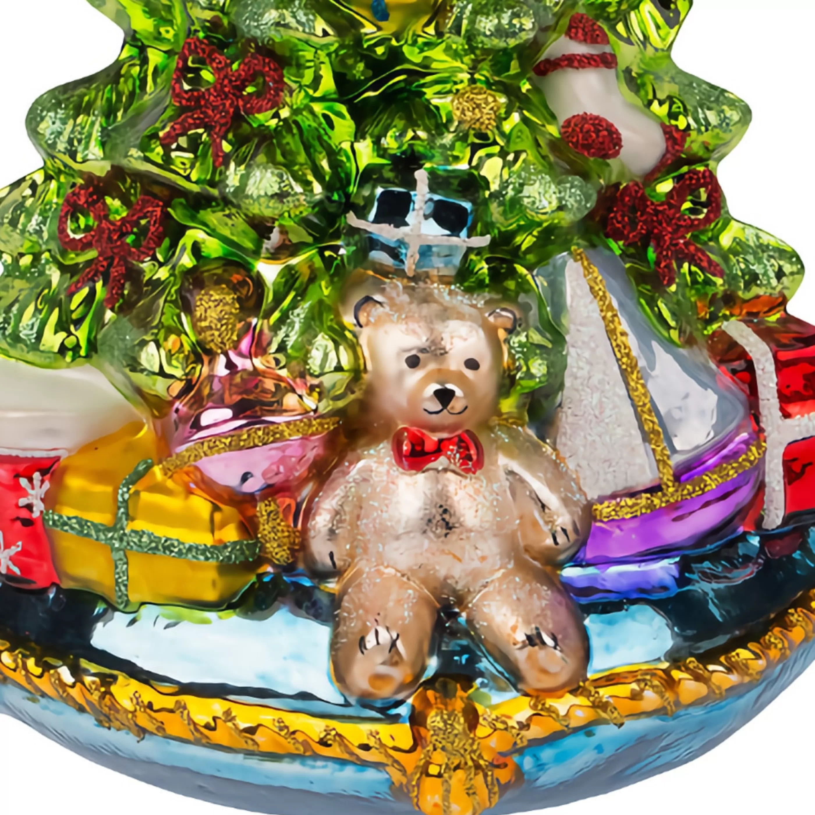 * Glass Ornaments | Christmas Tree With Presents Underneath - 18Cm