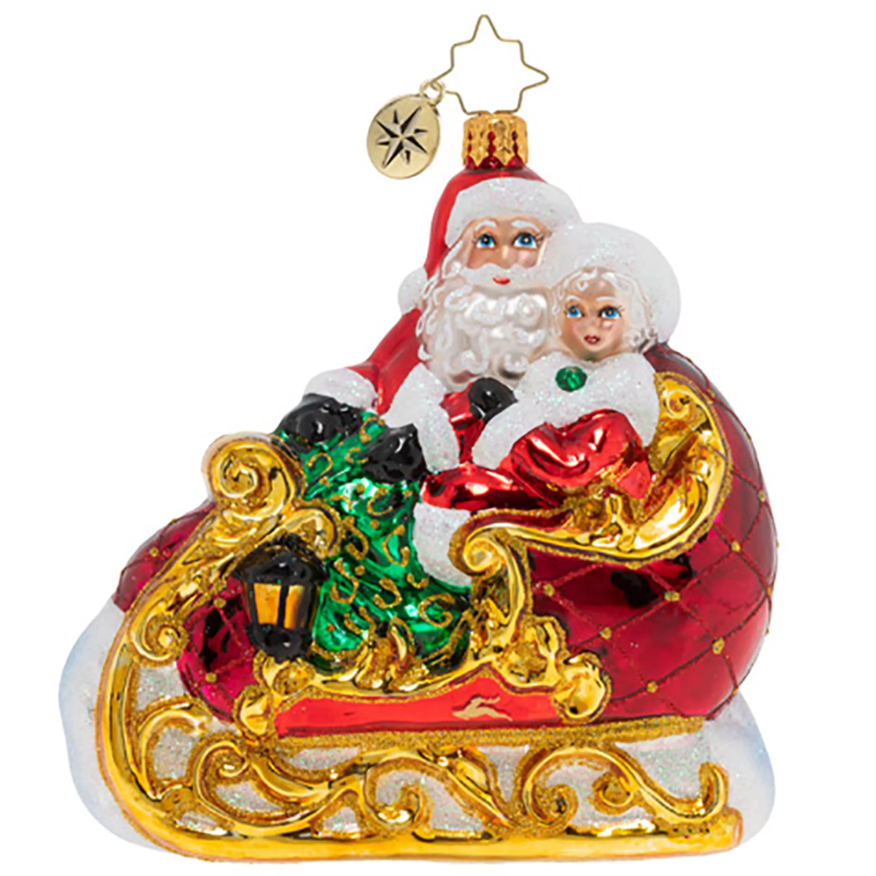 Christopher Radko Hanging Christmas Ornaments | Glass Date Night Ornament - 12Cm