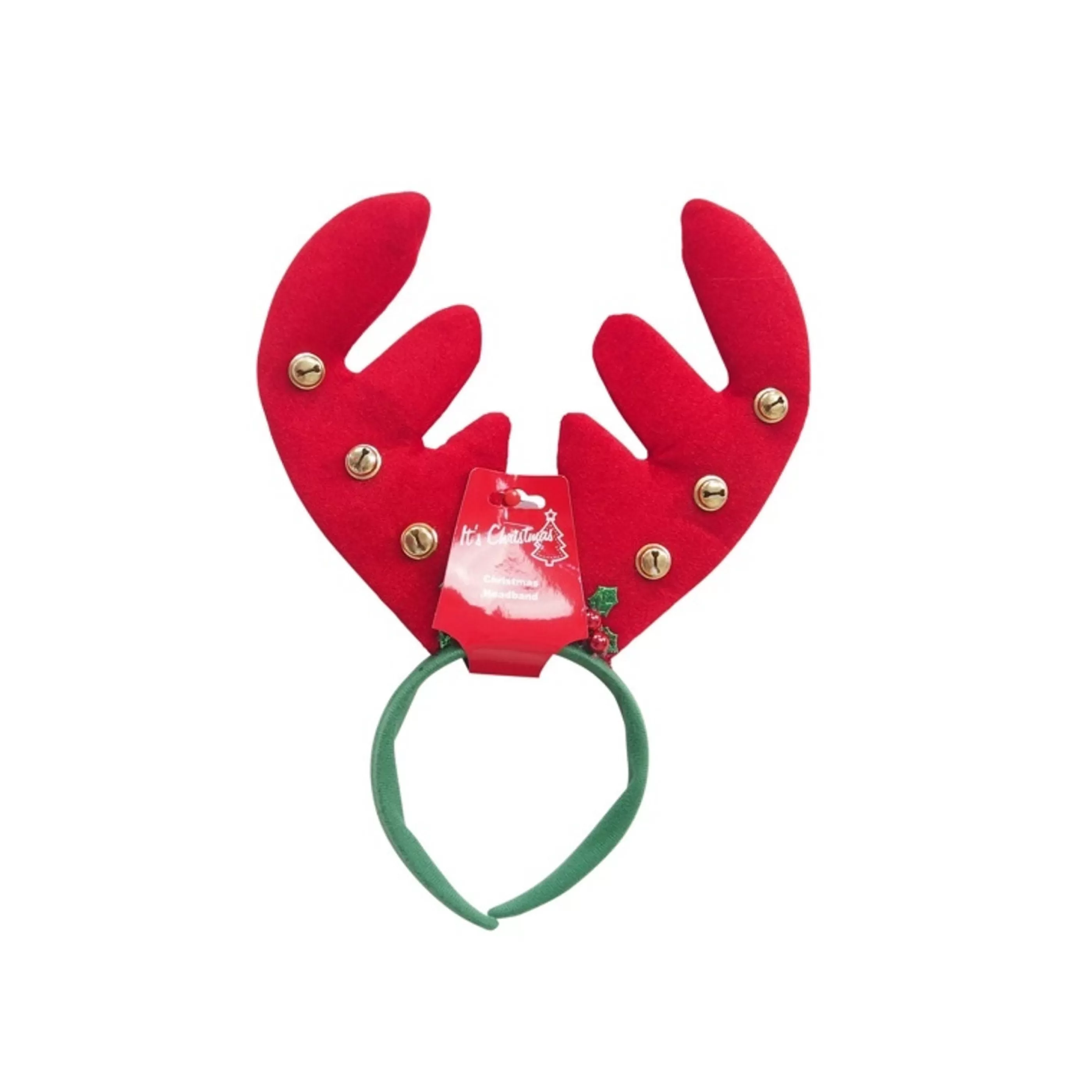 Best Sale * Chunky Reindeer Antler With Bells & Holly