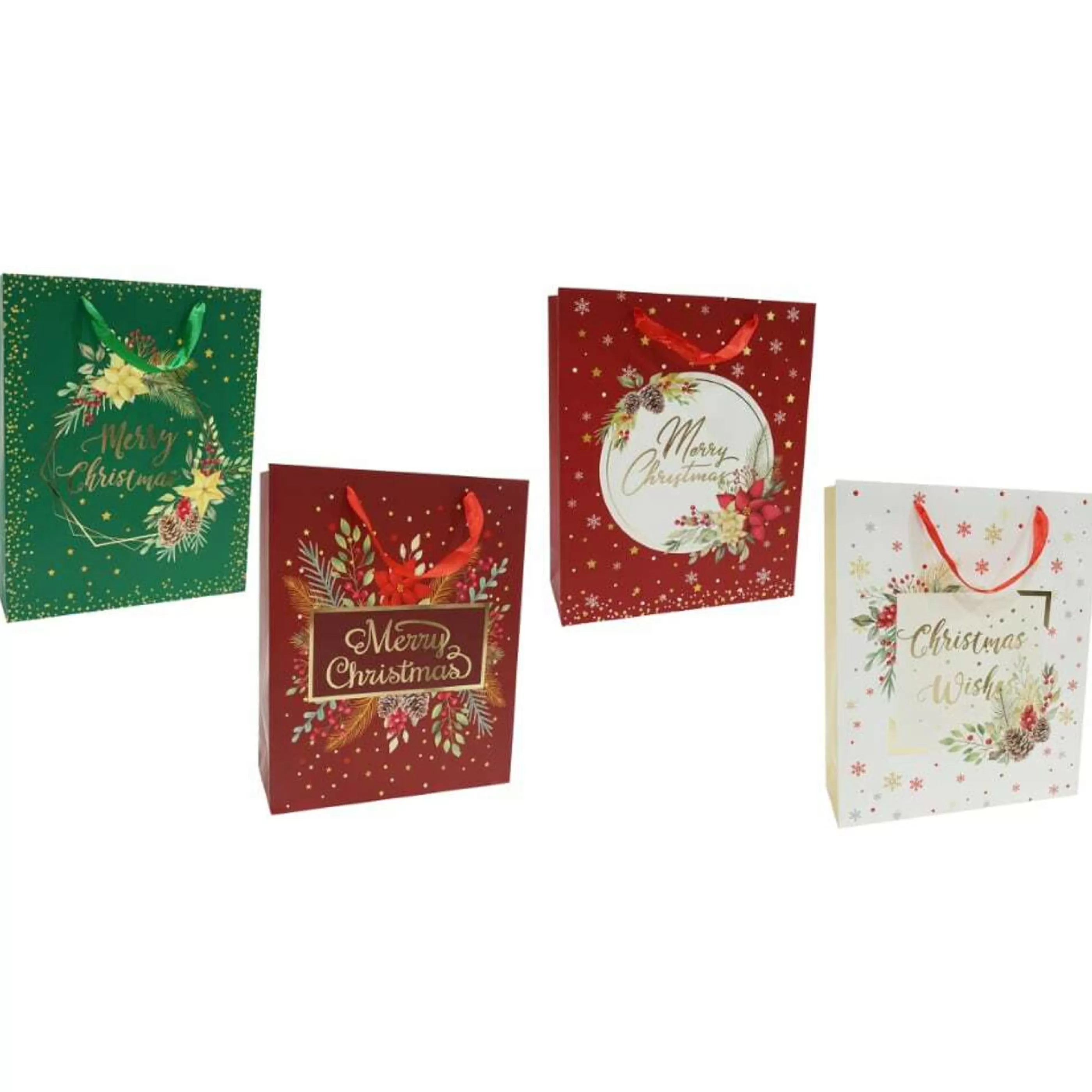 Sale * Classic Floral Foil Giftbag (4 Styles) - 32Cm