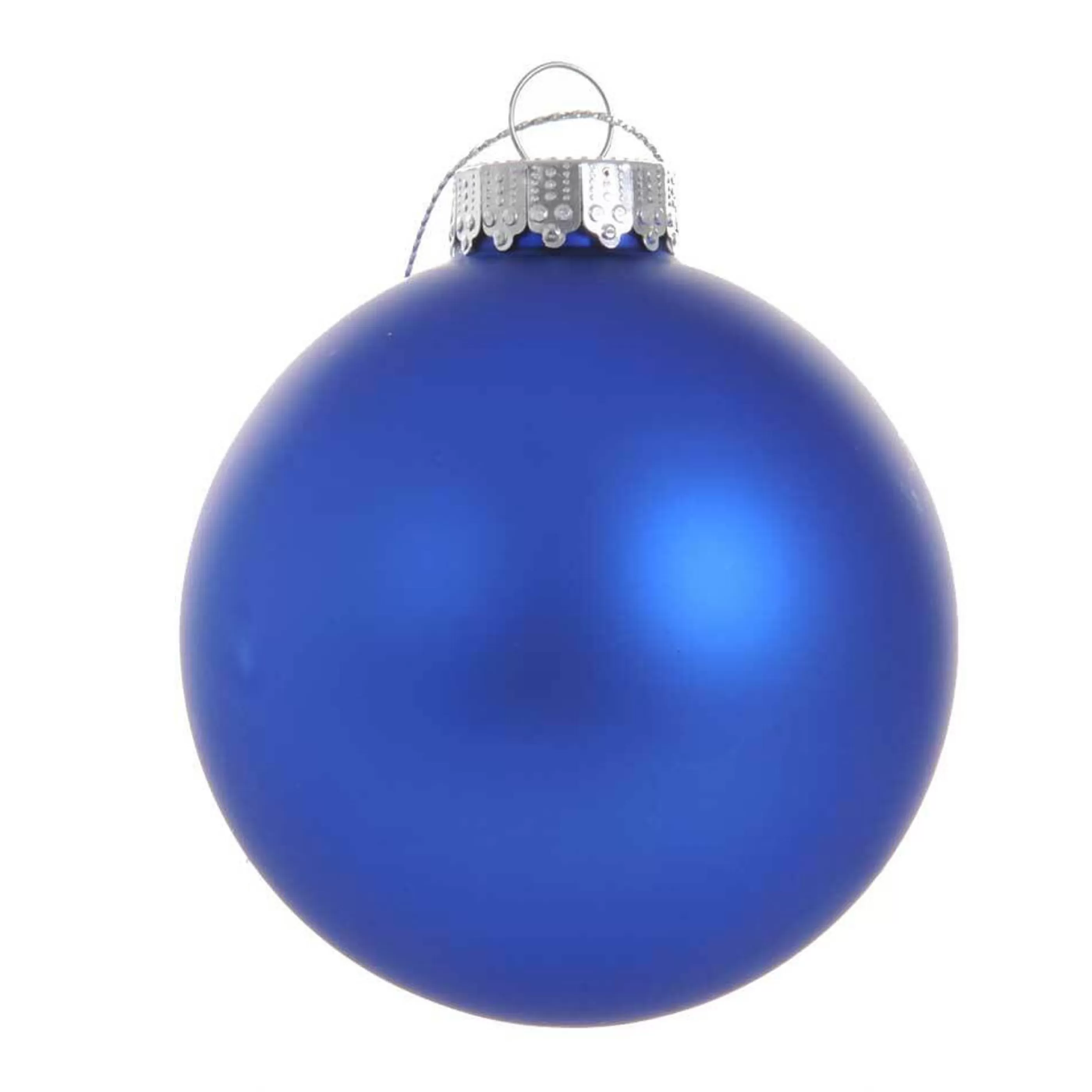 * Glass Ornaments | Cobolt Matt Glass Bauble - 8Cm