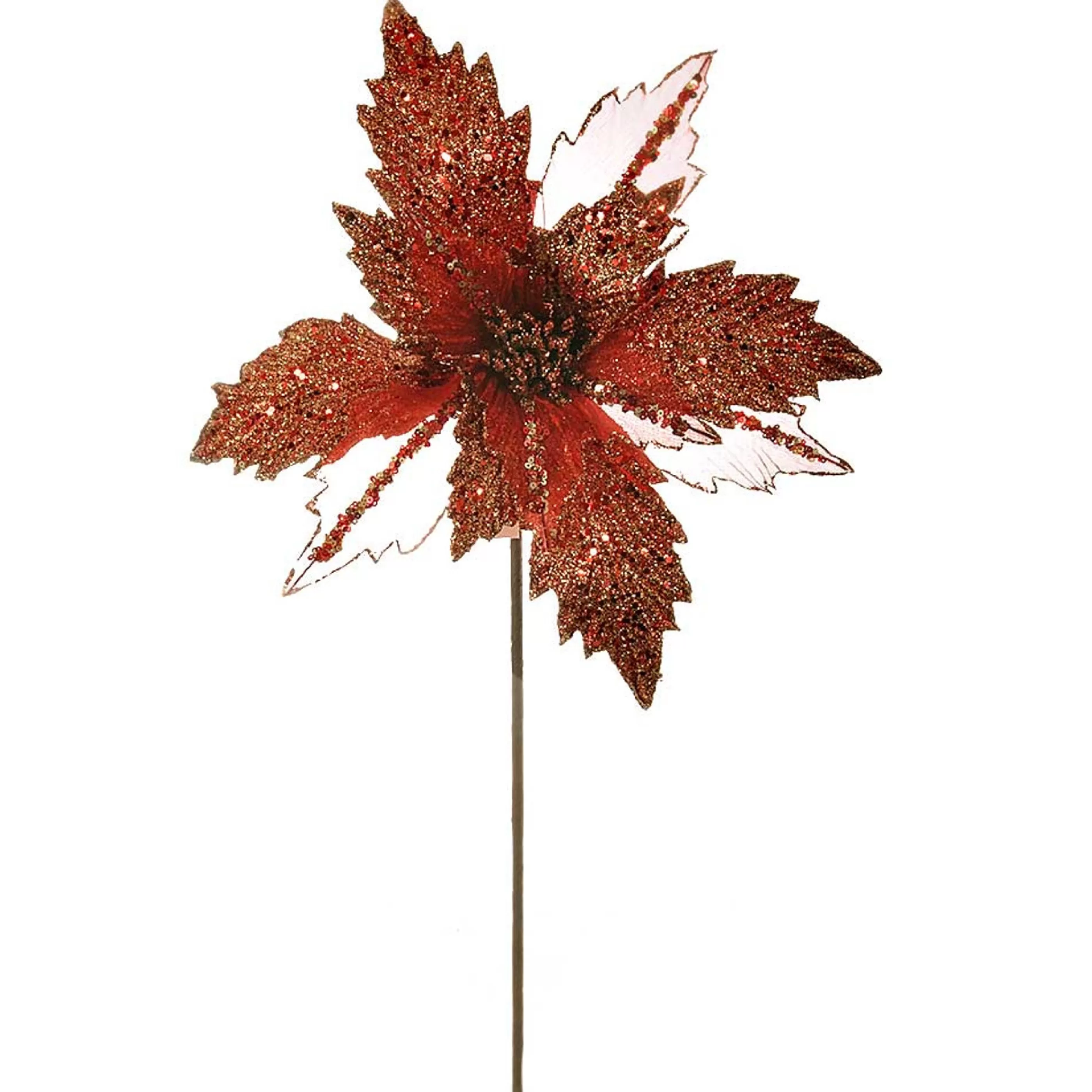 * Floristry | Copper Glittered Poinsettia - 36Cm