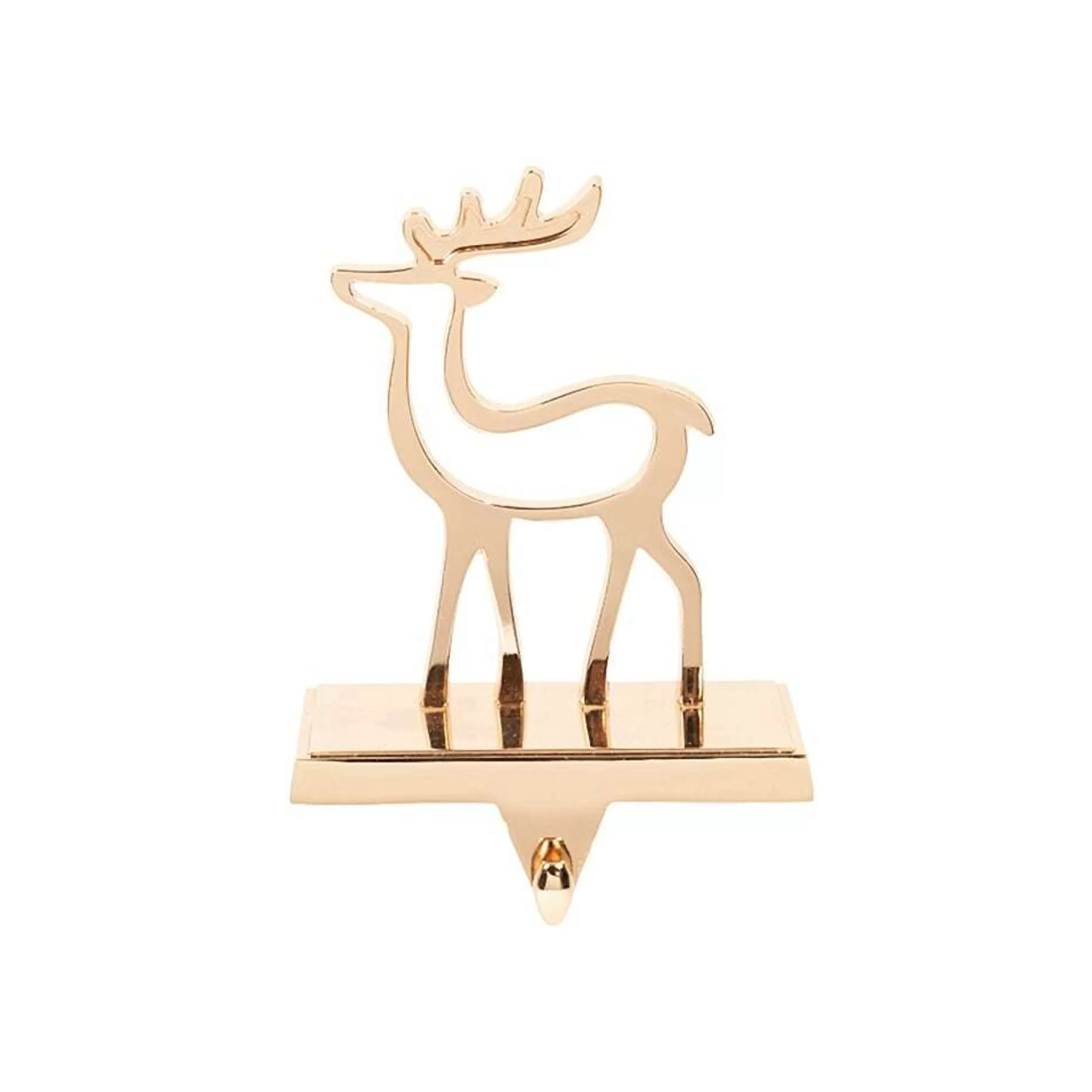 Clearance * Copper Metal Deer Stocking Holder - 18Cm