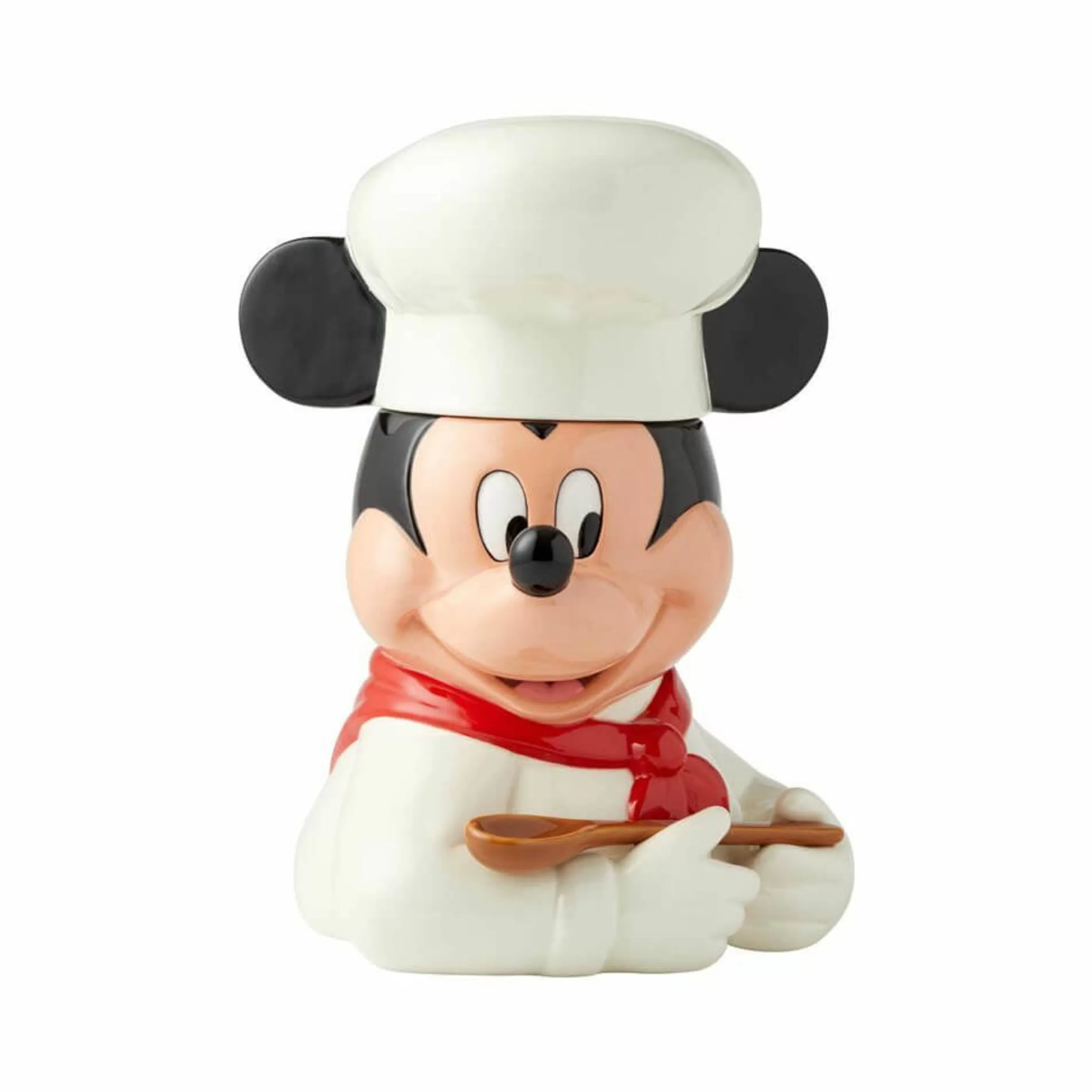 Disney Christmas Decorations Table Top Decorations | Cream Red Chef Mickey Cookie Jar - 28Cm