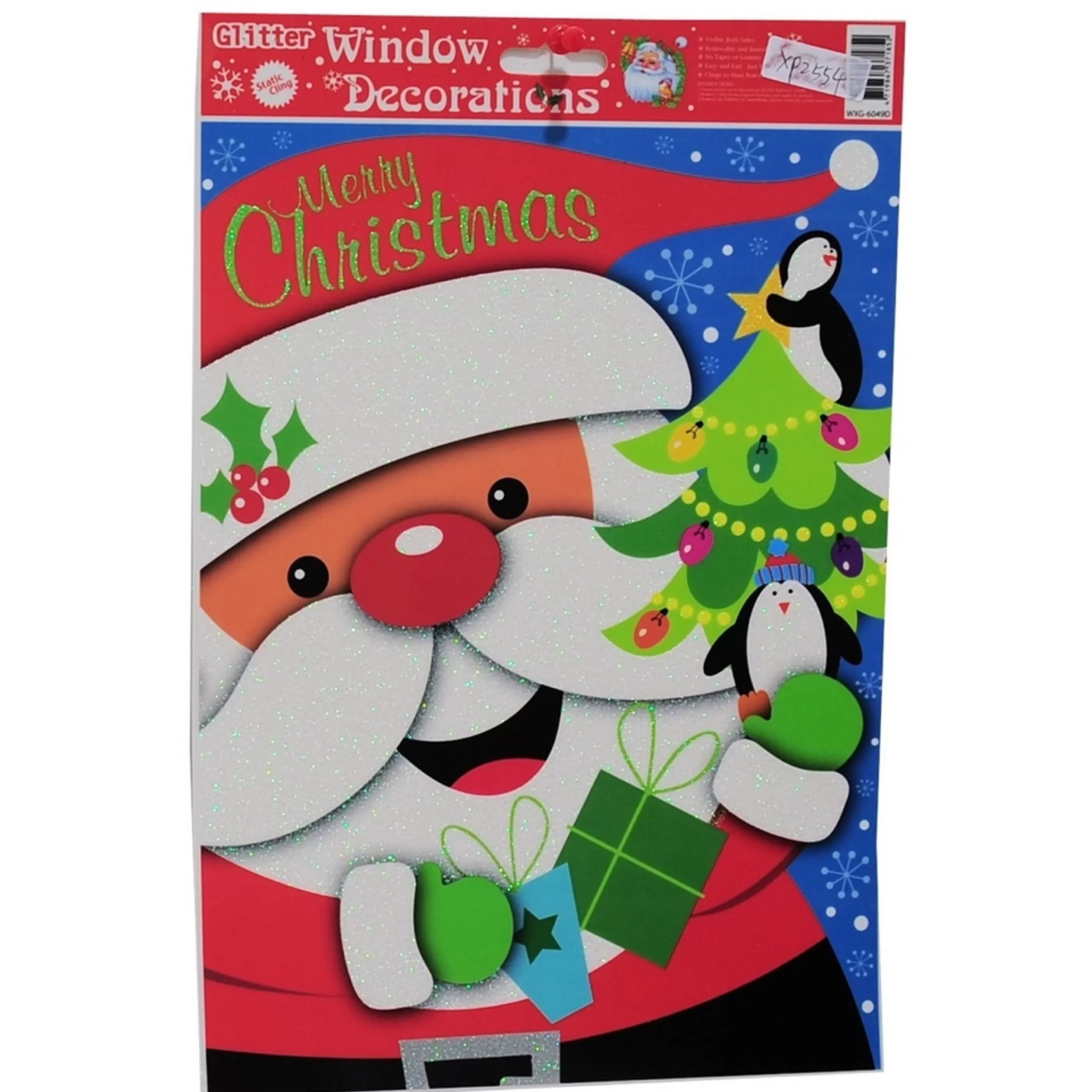 * Wall Signs & Decorations | Cute Christmas Glitter Window Clings - 30Cm