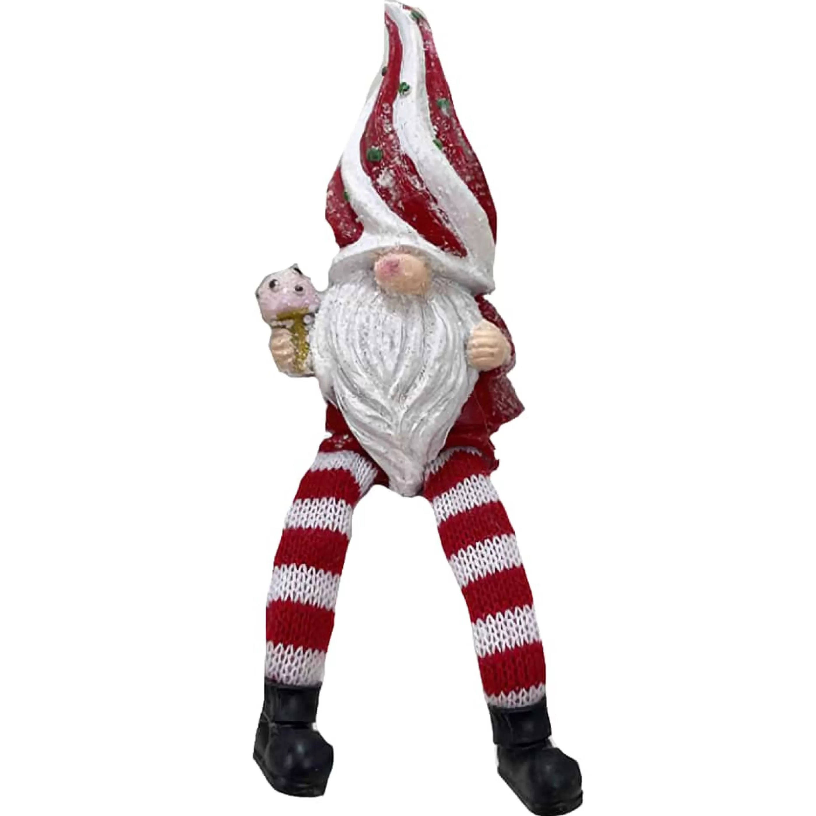 * Table Top Decorations | Dangling Leg Christmas Gnome - 18.5Cm