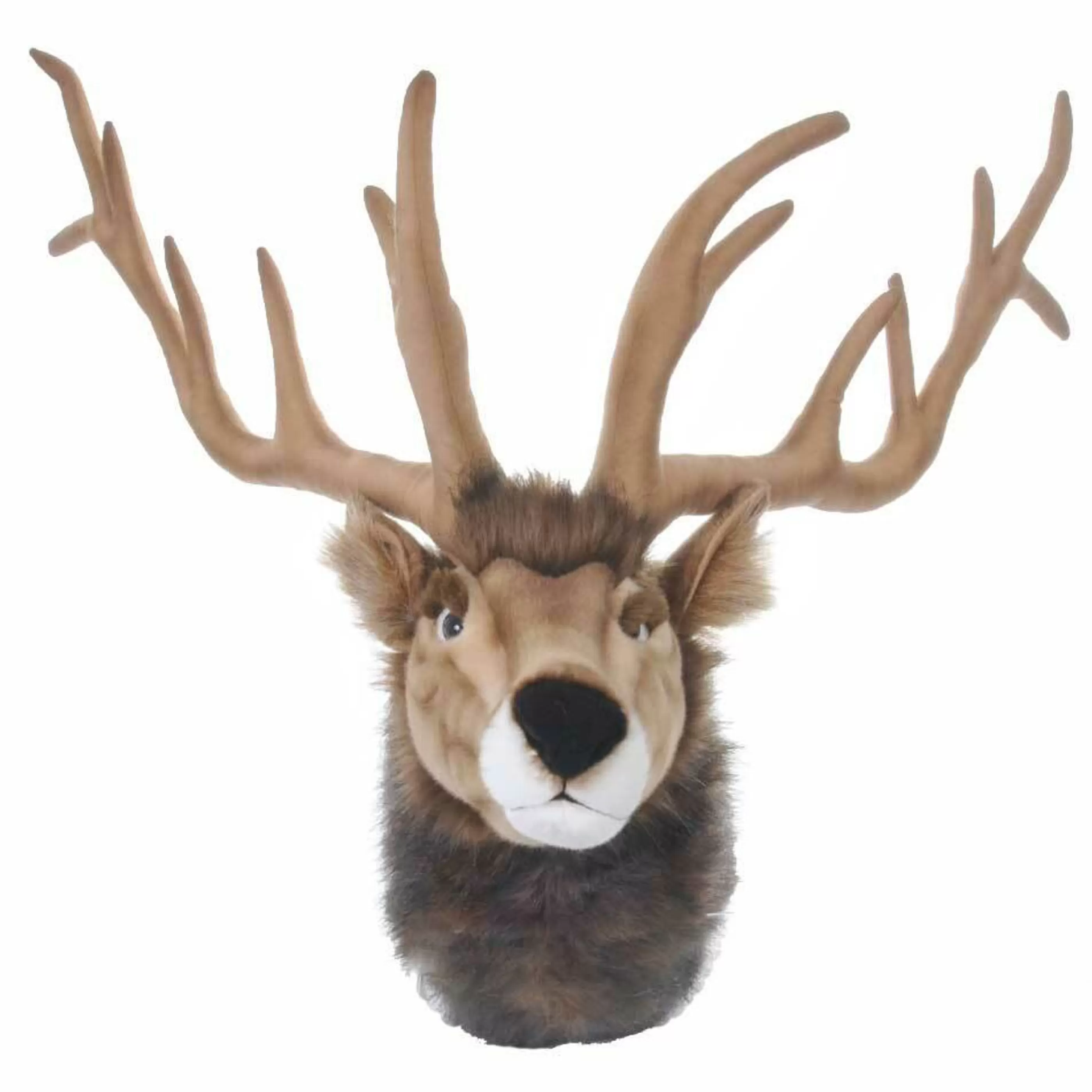 * Wall Signs & Decorations | Dark Brown Plush Reindeer Mounted Head - 60Cm