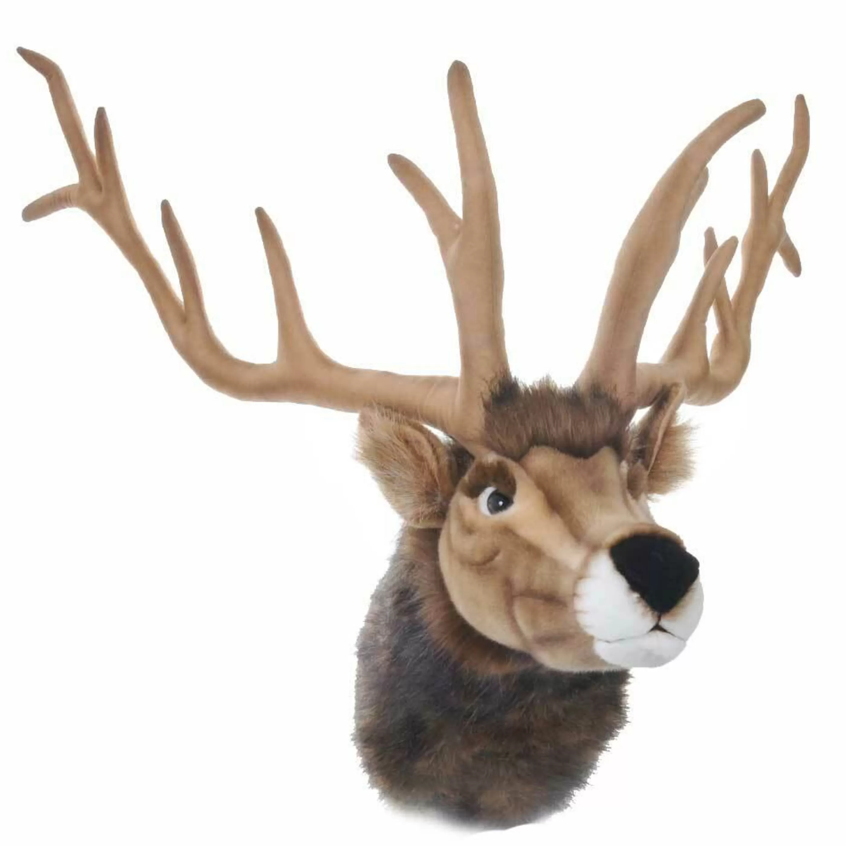 * Wall Signs & Decorations | Dark Brown Plush Reindeer Mounted Head - 60Cm