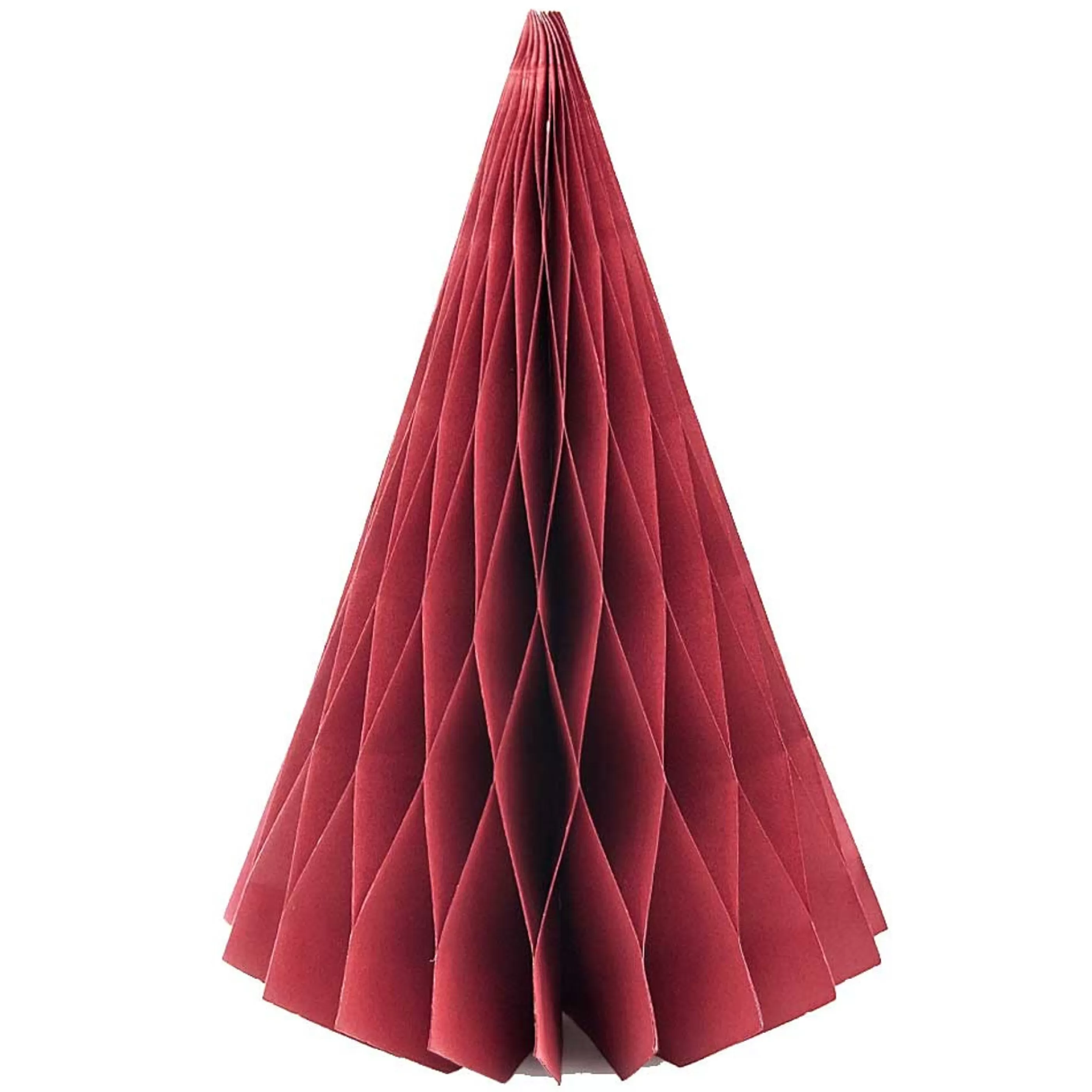 * Hanging Christmas Ornaments | Dark Red Paper Cone Tree - 28Cm