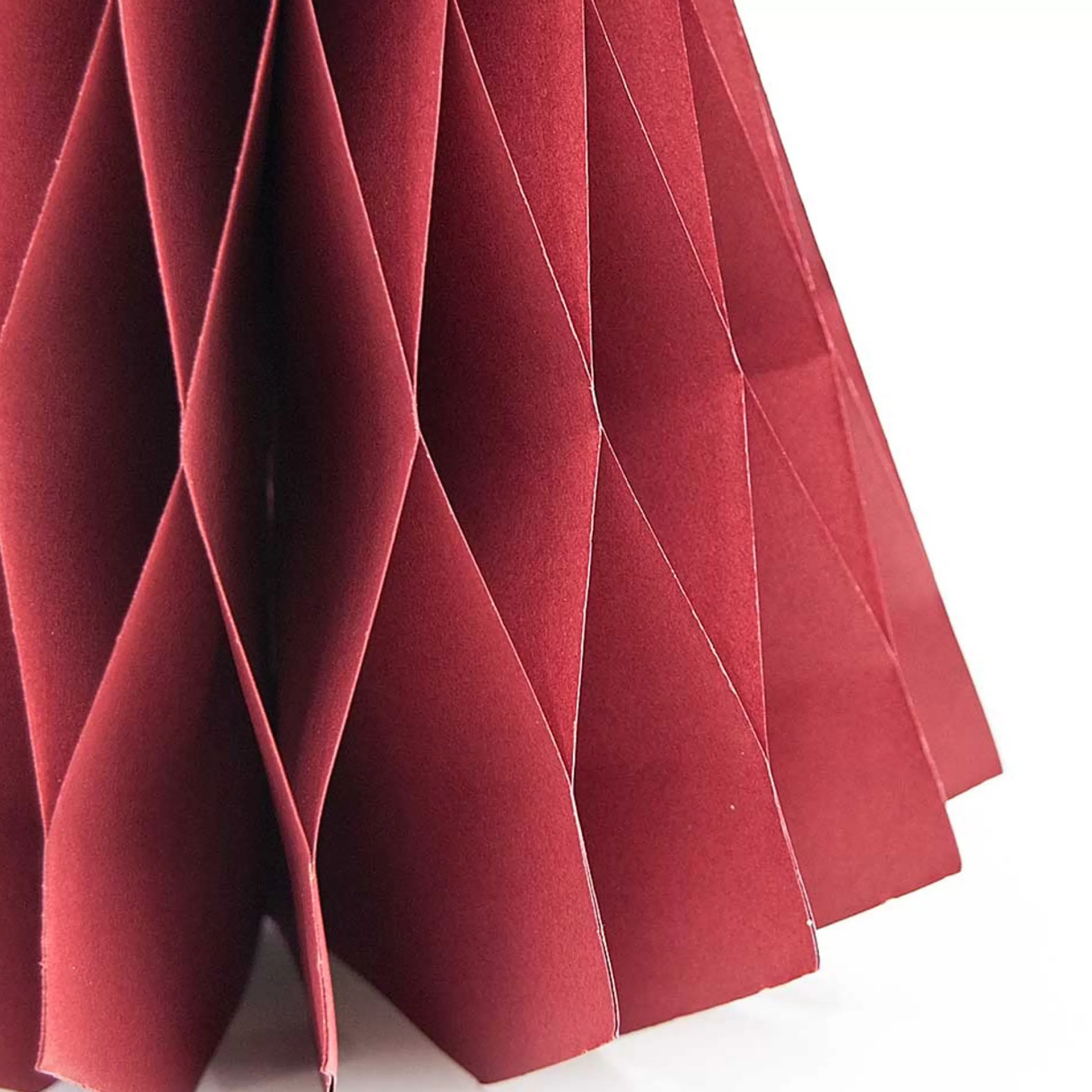 * Hanging Christmas Ornaments | Dark Red Paper Cone Tree - 28Cm