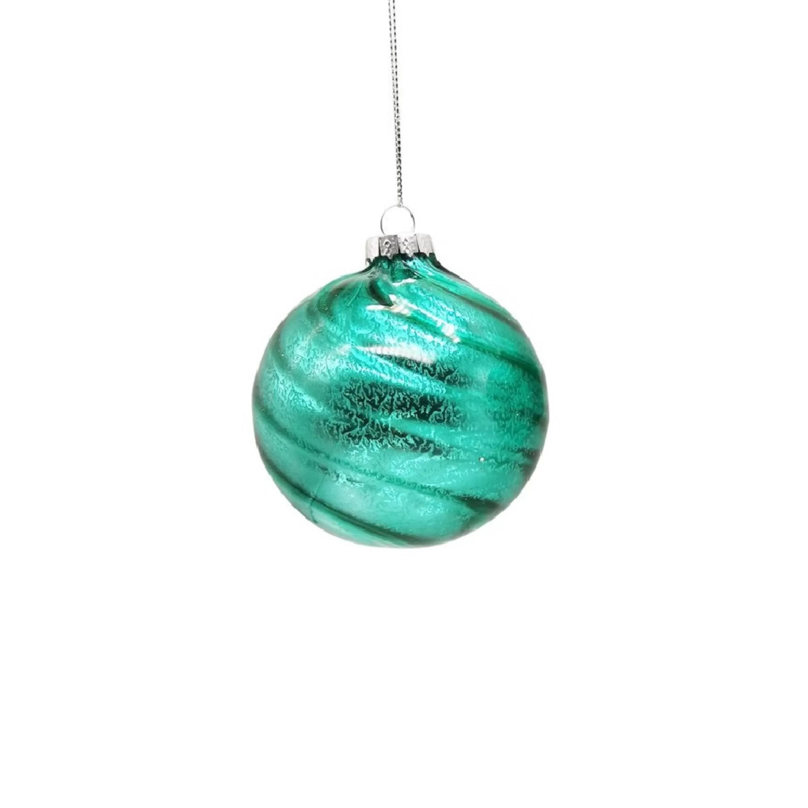 * Hanging Christmas Ornaments | Dark Teal Glass Bauble (3 Styles) - 8Cm