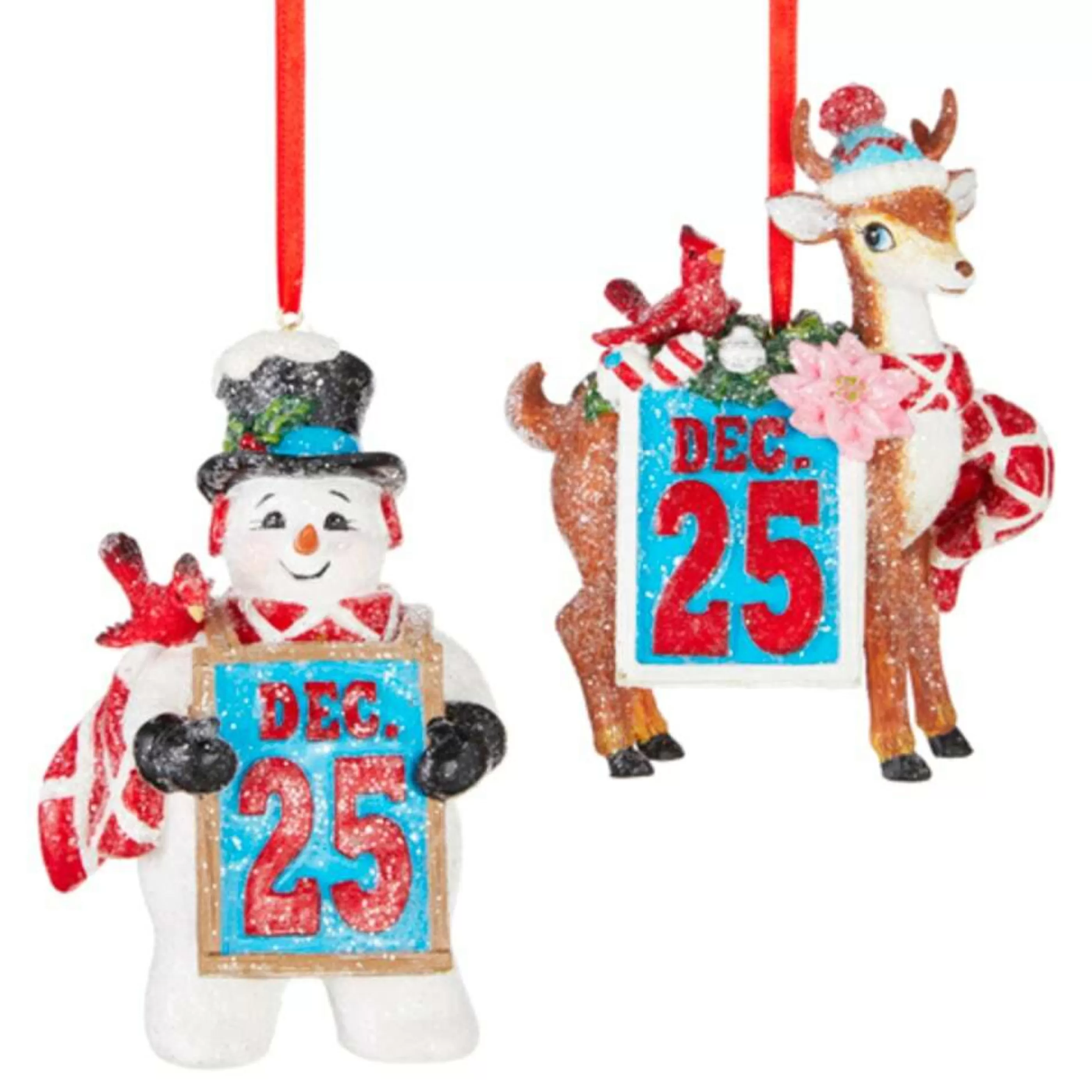 RAZ Imports Hanging Christmas Ornaments | December 25 Christmas Day Ornament (2 Styles) -11.5Cm