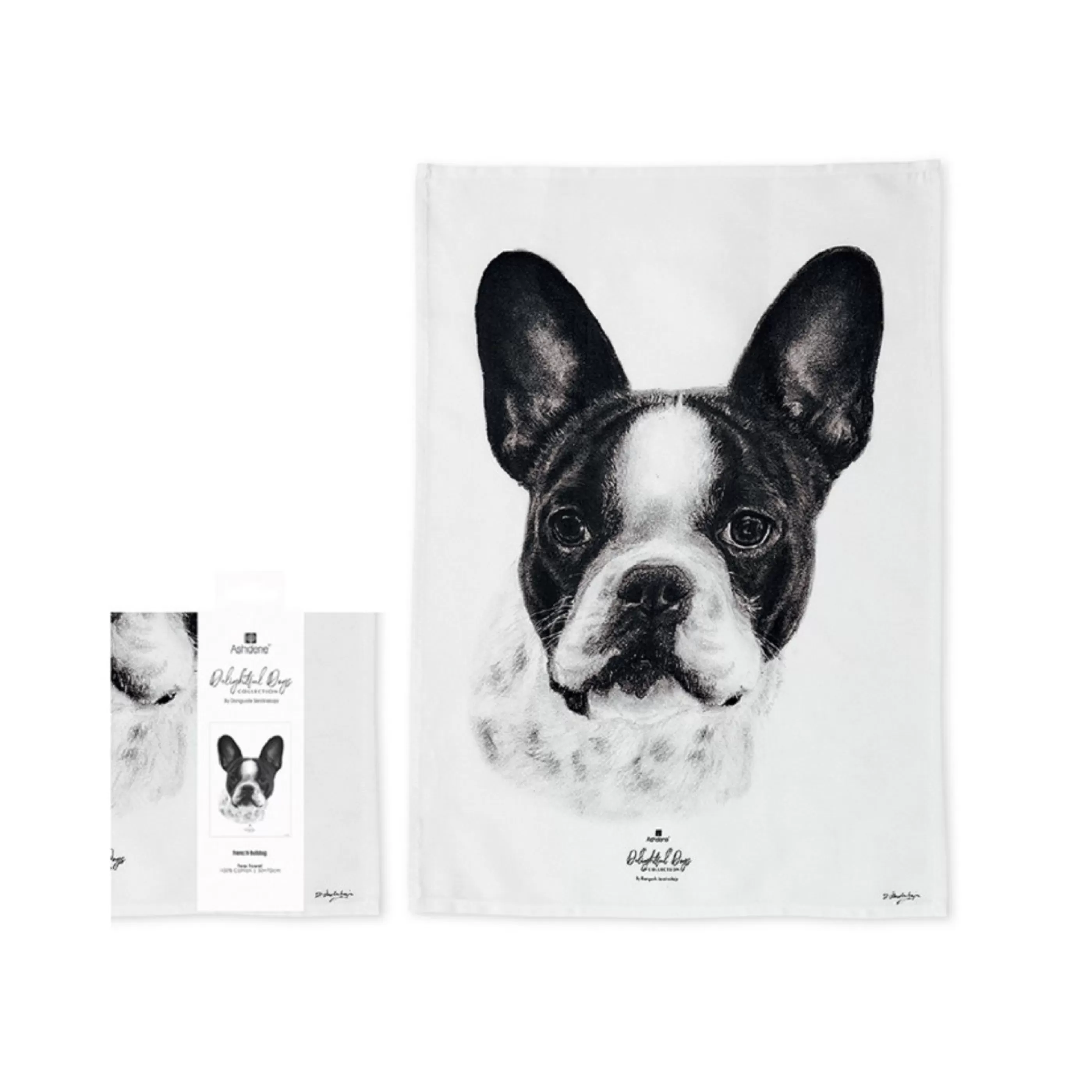 Fashion Ladelle Ashdene Delightful Dogs French Bulldog Kitchen Towel - 70Cm