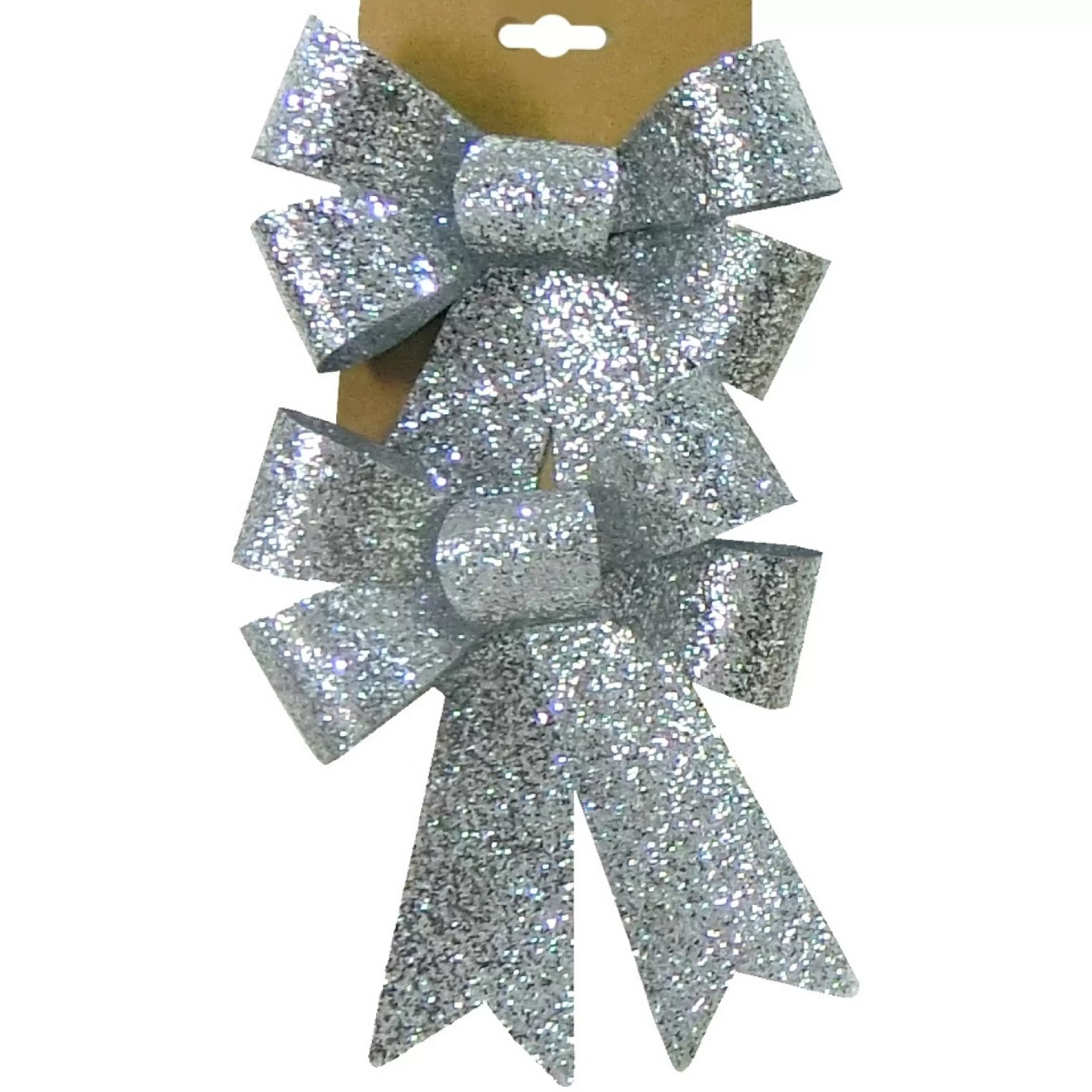 * Christmas Ribbon & Bows | Deluxe Glitter Bow Twin Pack - 18Cm