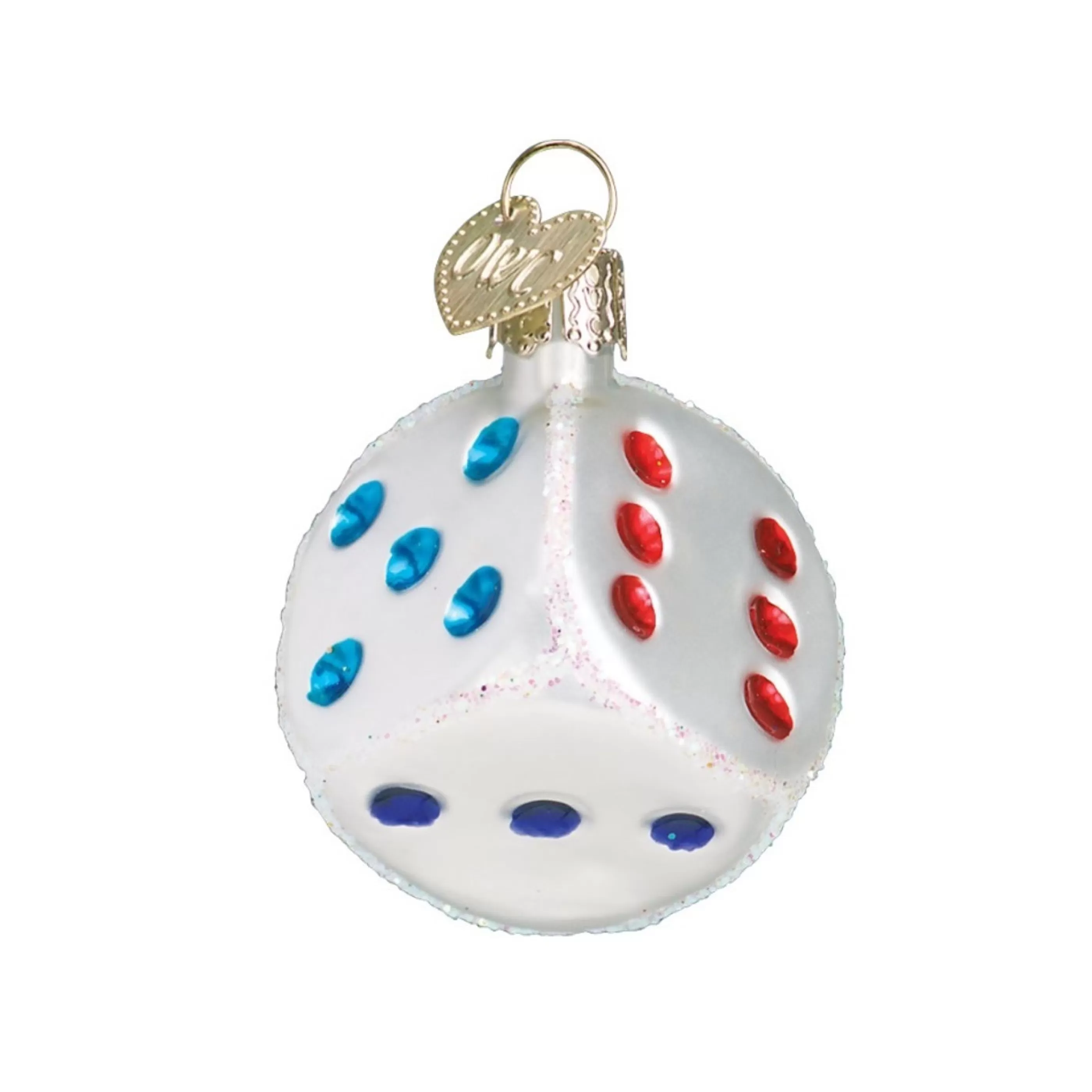 Old World Christmas Glass Hanging Christmas Ornaments | Dice Glass Ornament - 5Cm