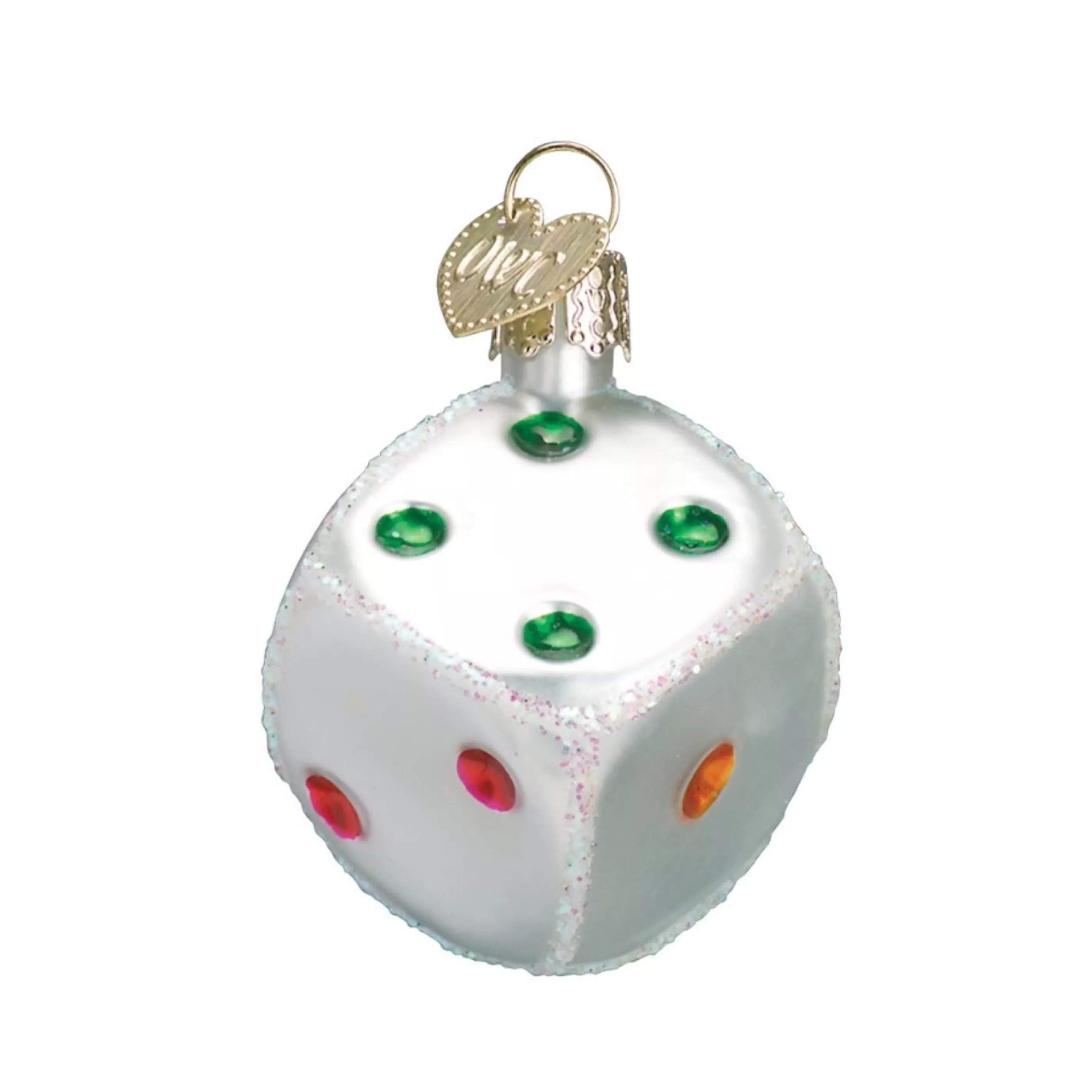 Old World Christmas Glass Hanging Christmas Ornaments | Dice Glass Ornament - 5Cm