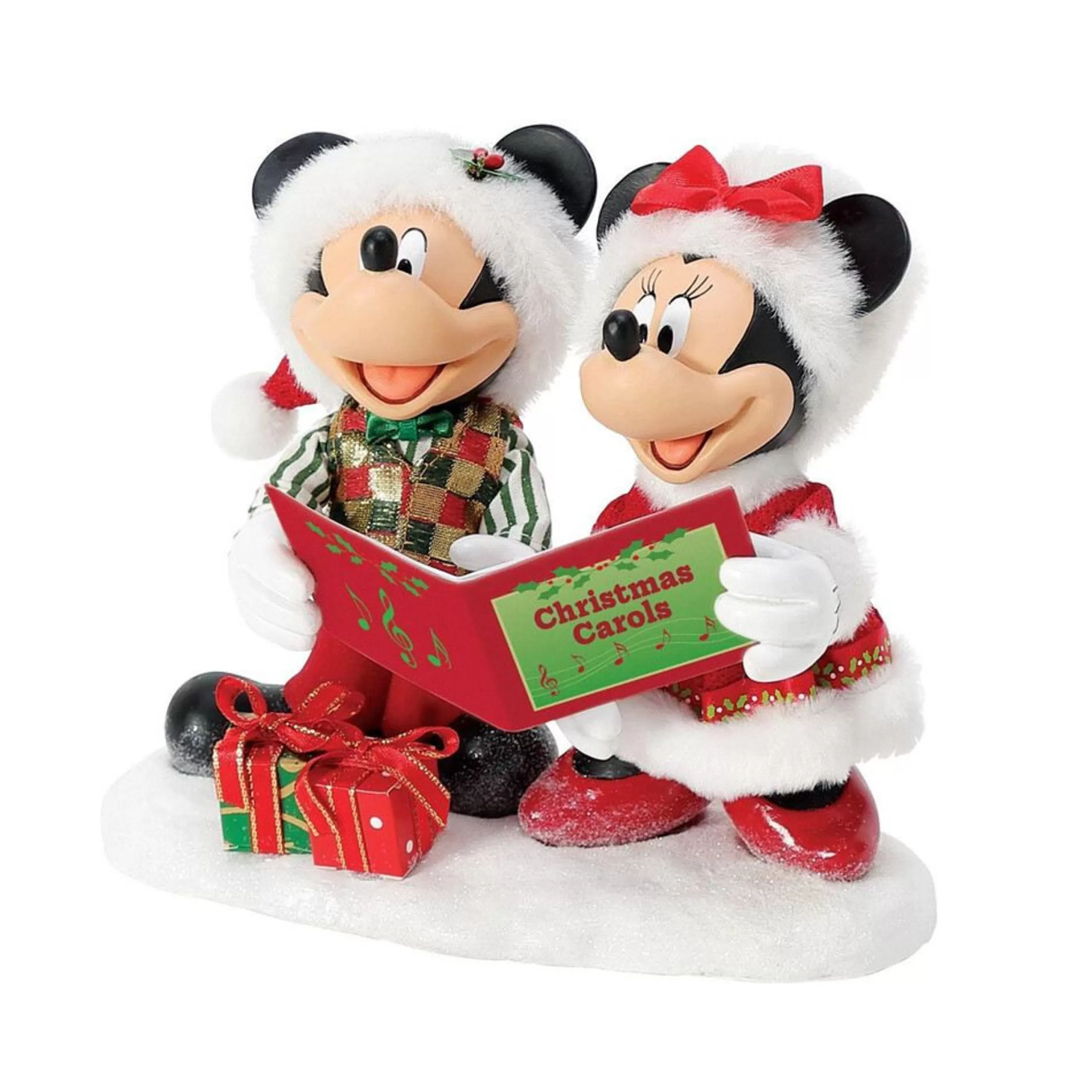 Disney Christmas Decorations Table Top Decorations | Disney Duet Mickey Mouse And Minnie Mouse Caroling - 15Cm