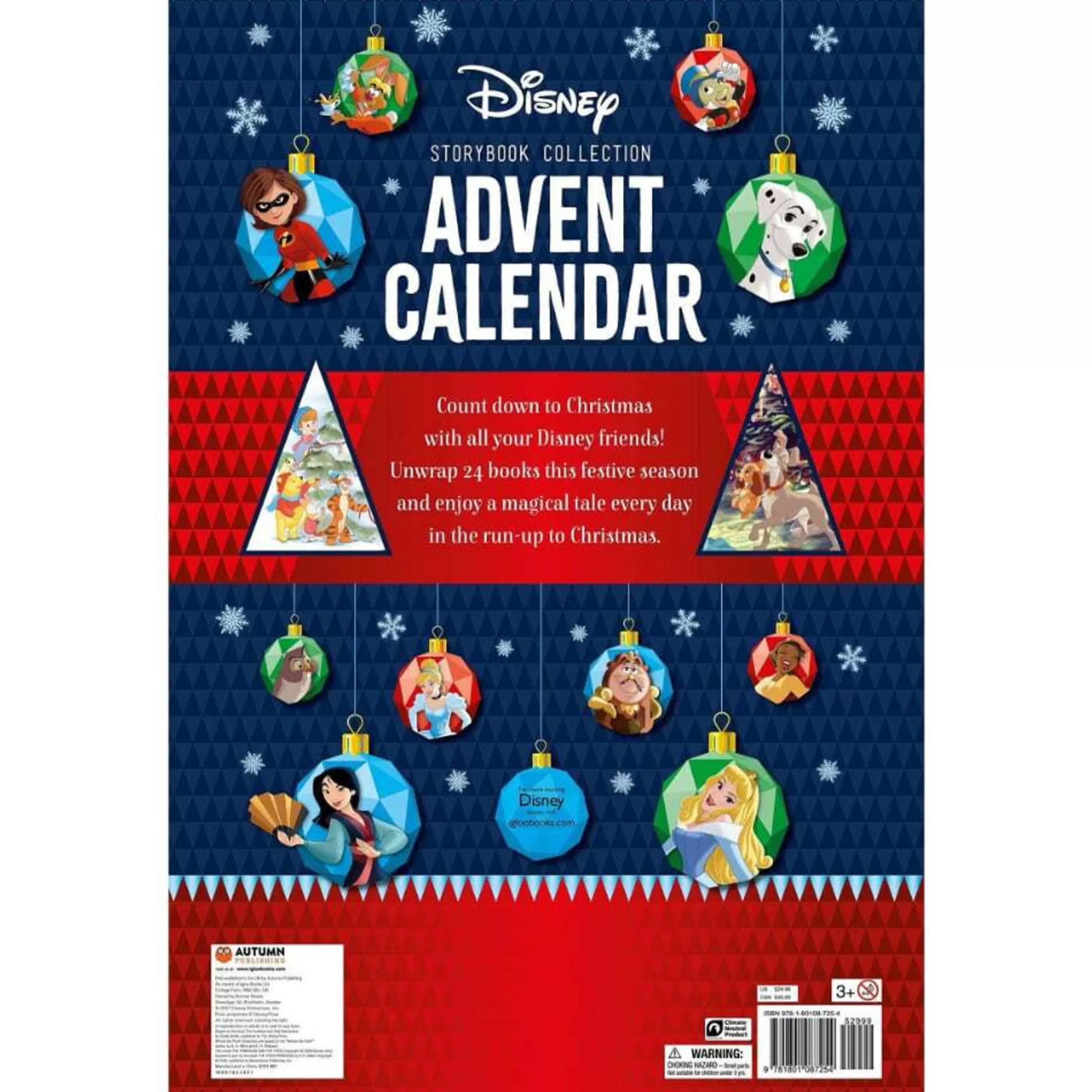 Clearance Disney Christmas Decorations Disney Storybook Collection Advent Calendar - 54Cm