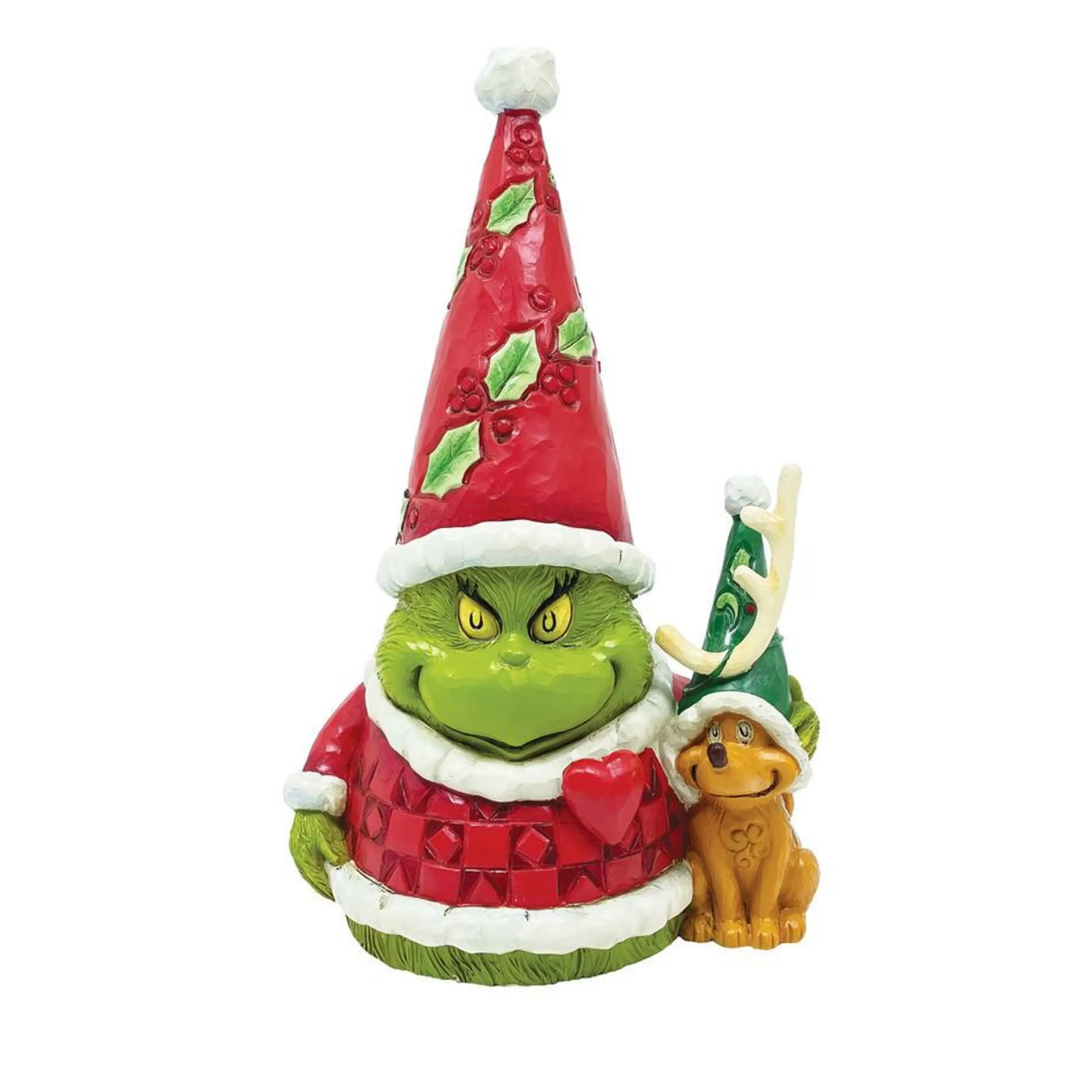 Grinch by Dr Seuss Table Top Decorations | Dr Seuss Grinch Gnome With Max Figurine - 16Cm