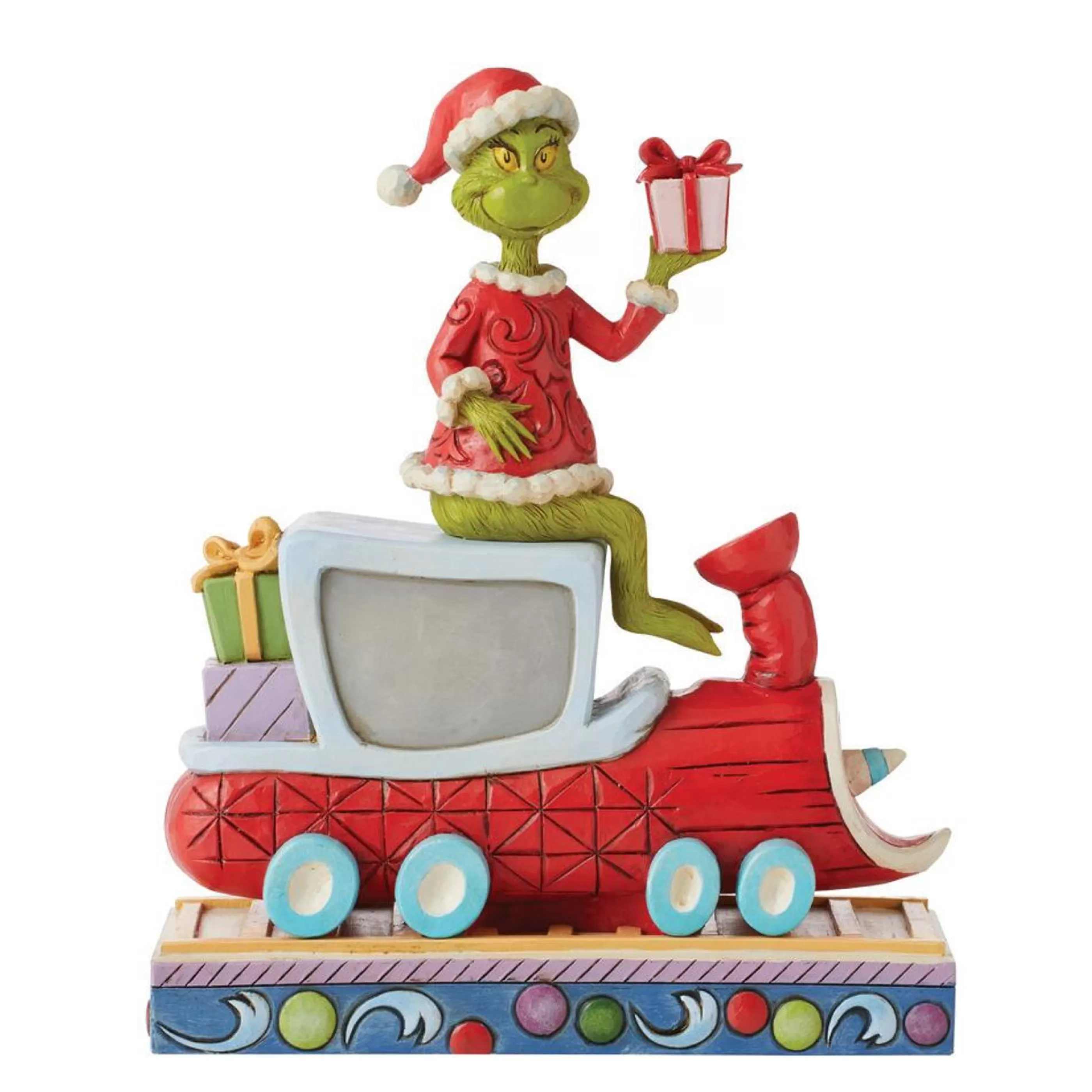 Grinch by Dr Seuss Table Top Decorations | Dr Seuss Grinch On Train Figurine - 20.5Cm