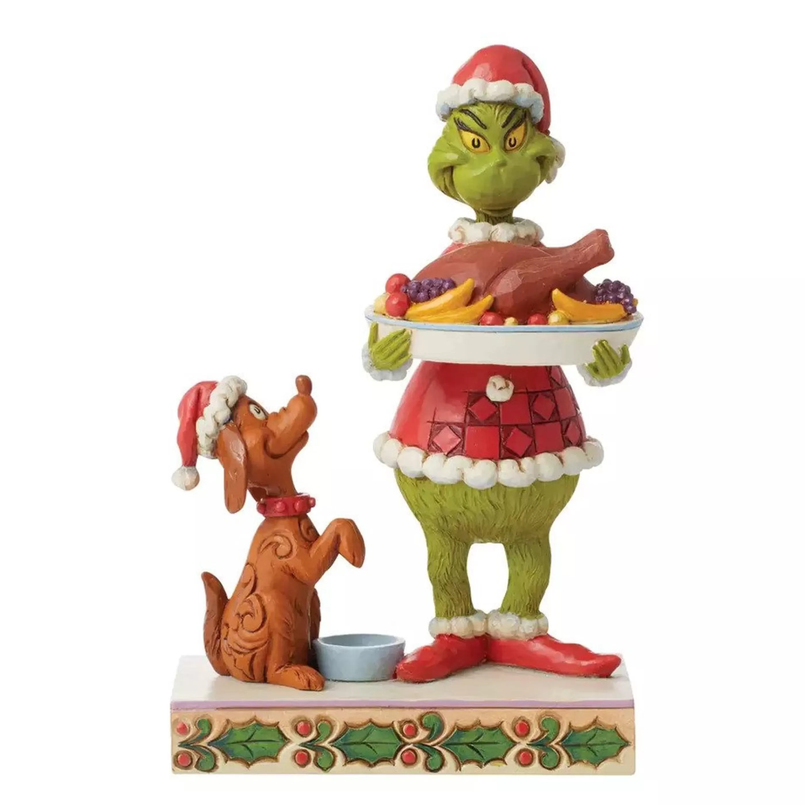 Jim Shore Table Top Decorations | Dr Seuss Grinch With Christmas Dinner - 19Cm