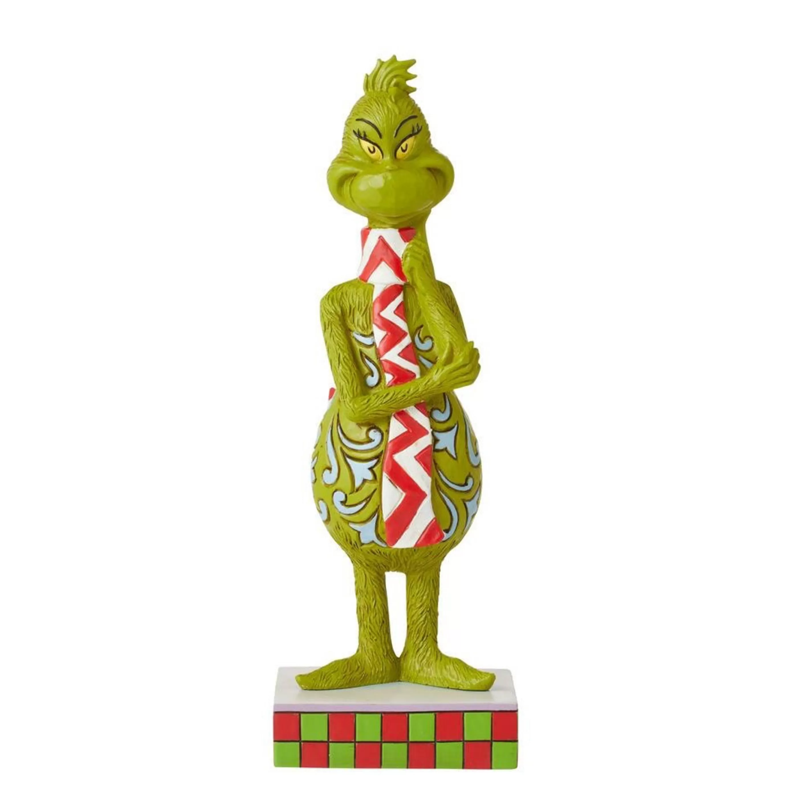 Grinch by Dr Seuss Table Top Decorations | Dr Seuss Grinch With Long Scarf Figurine - 23Cm