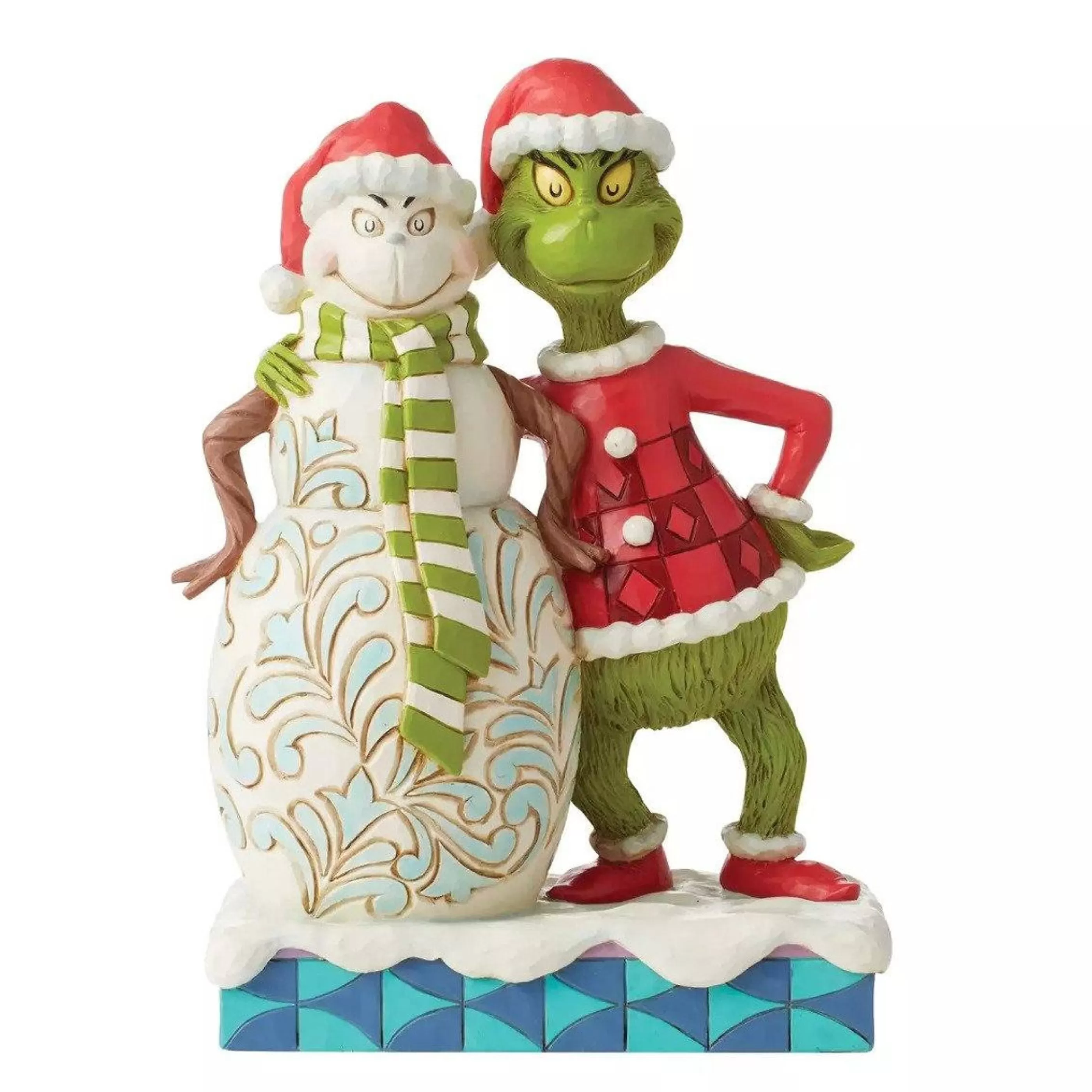 Jim Shore Table Top Decorations | Dr Seuss Grinch With Snowman - 19Cm