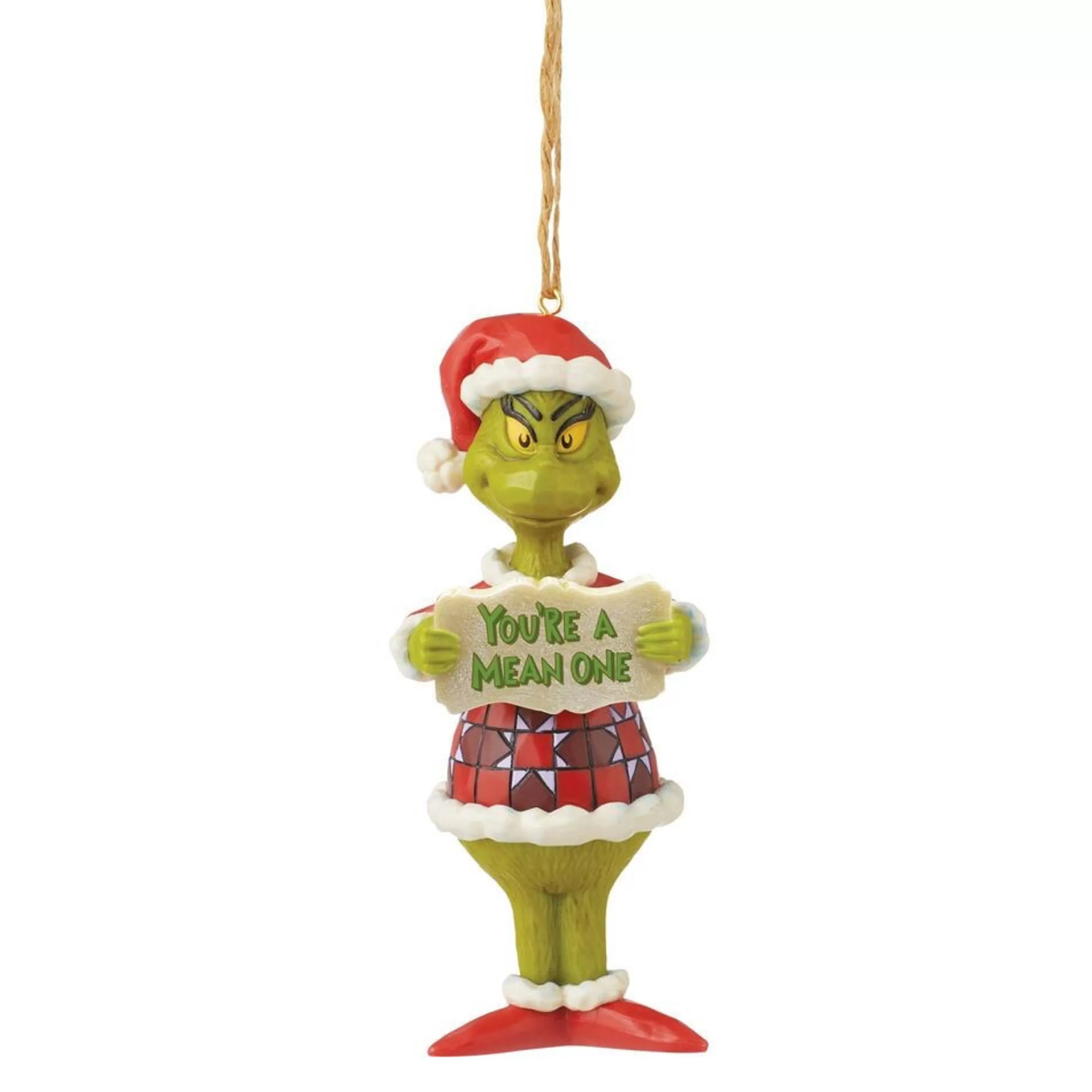 Grinch by Dr Seuss Hanging Christmas Ornaments | Dr Seuss Grinch You'Re Mean Hanging Ornament - 12.5Cm