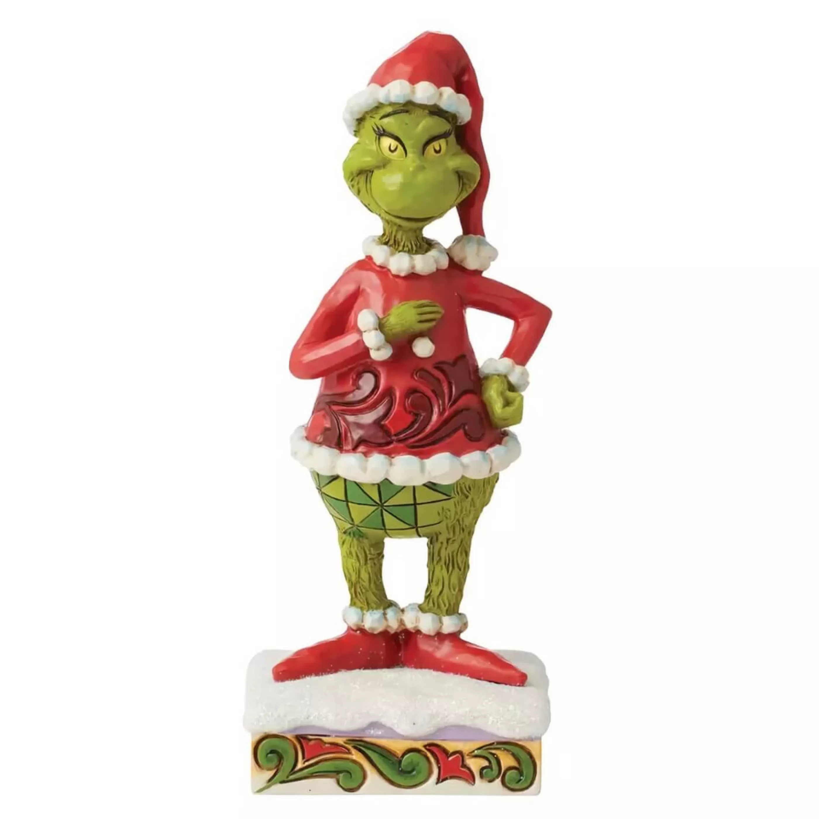 Jim Shore Table Top Decorations | Dr Seuss Happy Grinch Personality Pose - 16.5Cm