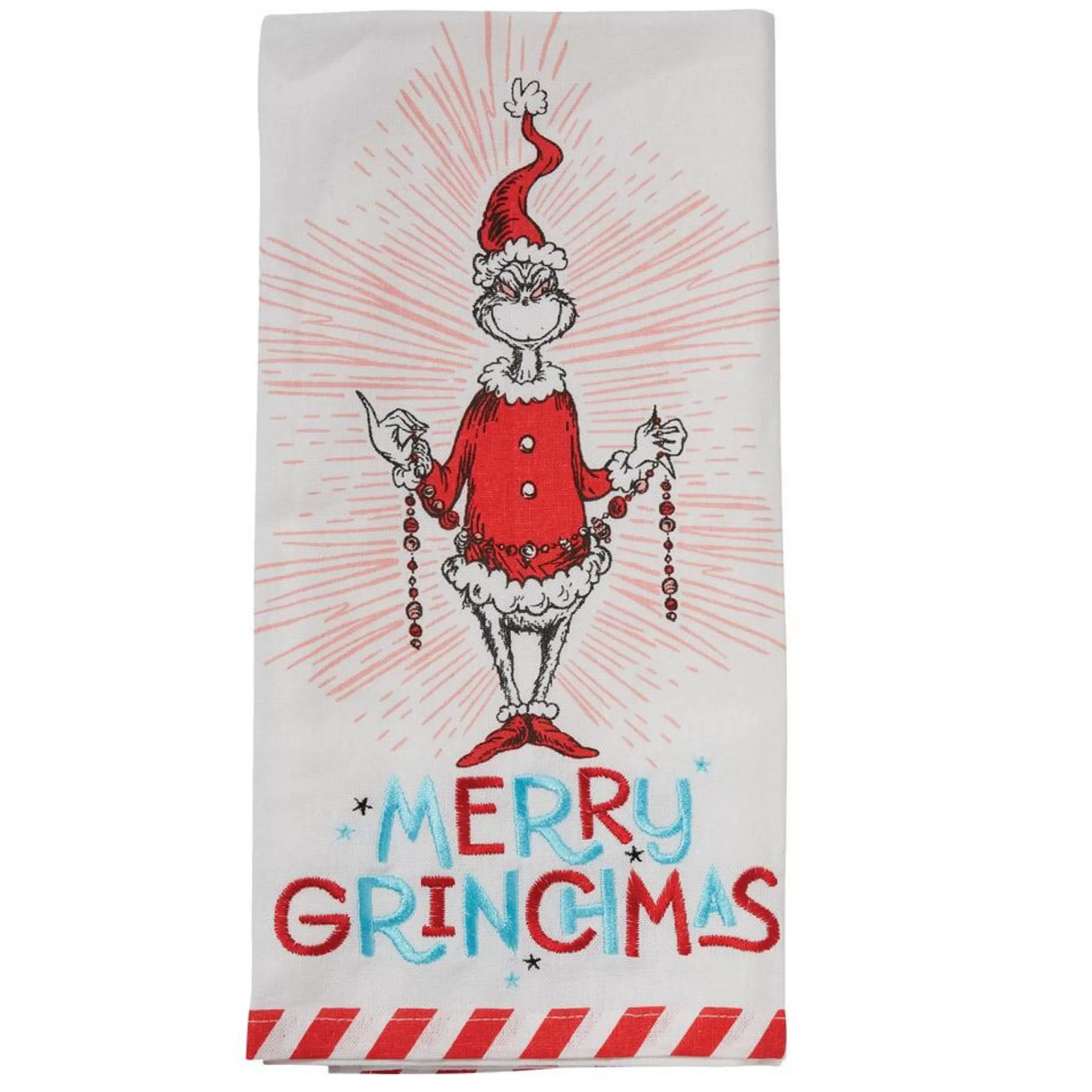 Shop Grinch by Dr Seuss Dr Seuss Merry Grinchmas Tea Towel - 67Cm