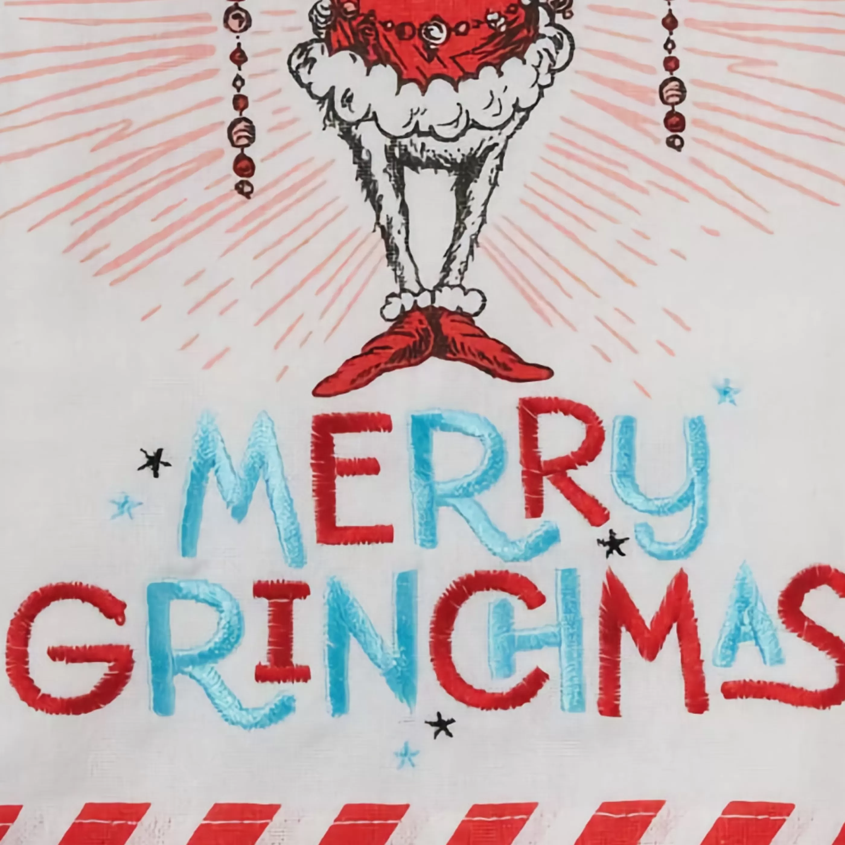 Shop Grinch by Dr Seuss Dr Seuss Merry Grinchmas Tea Towel - 67Cm