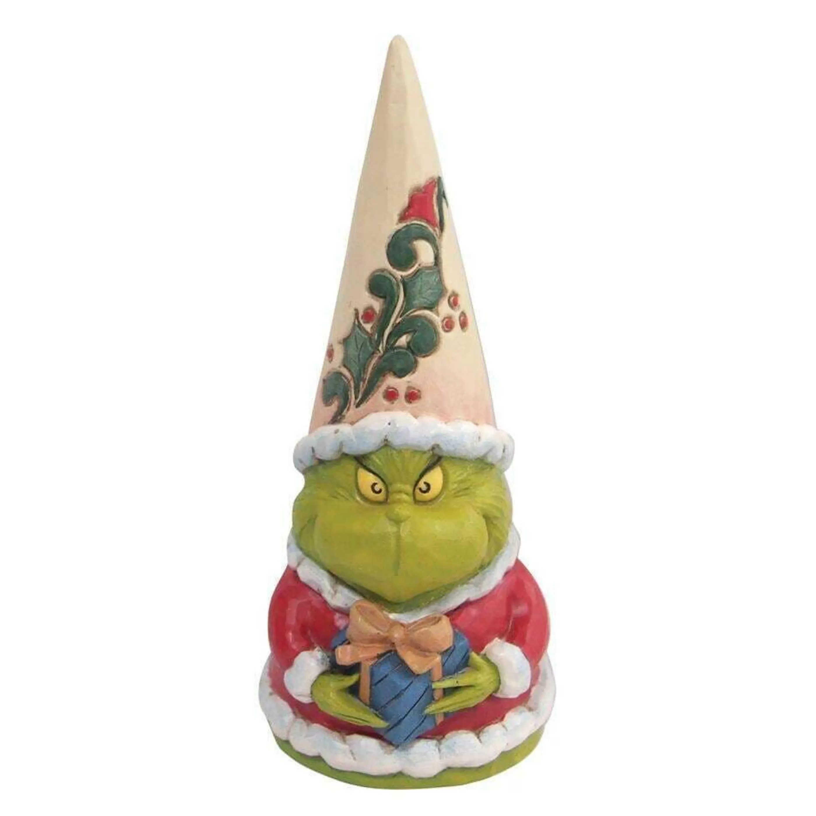 Grinch by Dr Seuss Table Top Decorations | Dr Seuss The Grinch Gnome Holding Present - 14Cm