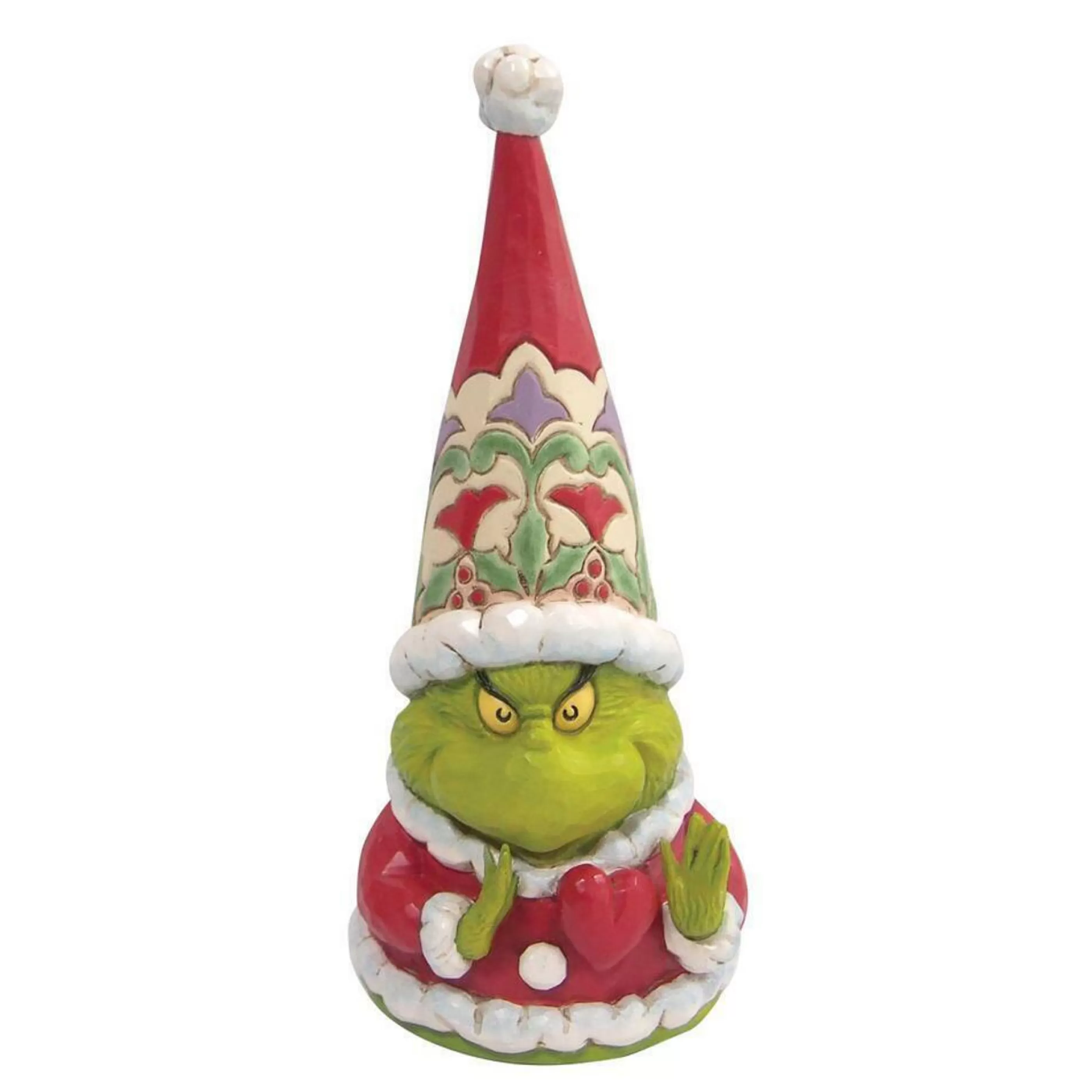 Grinch by Dr Seuss Table Top Decorations | Dr Seuss The Grinch Gnome With Large Heart - 18Cm