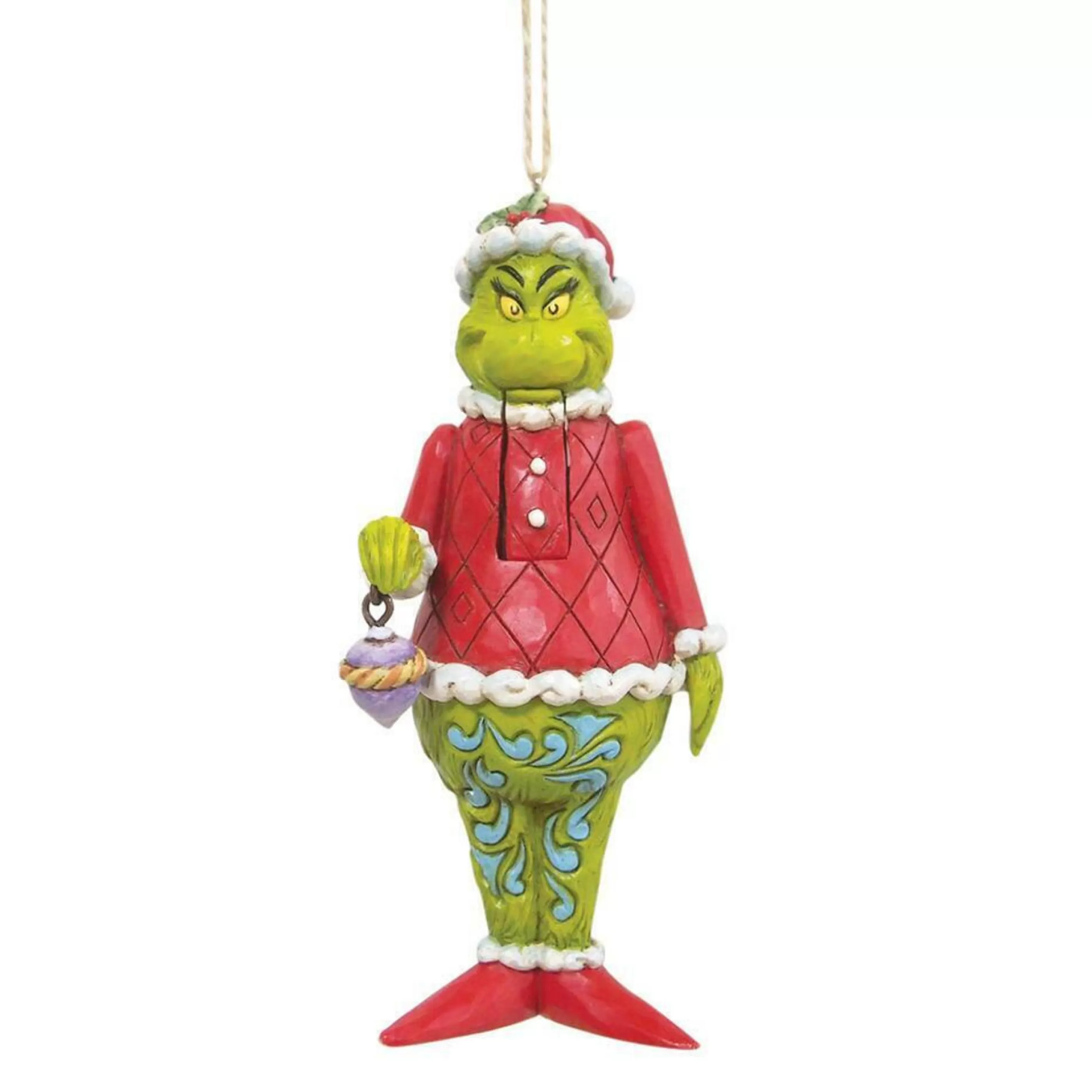 Grinch by Dr Seuss Hanging Christmas Ornaments | Dr Seuss The Grinch Nutcracker Hanging Ornament - 13Cm