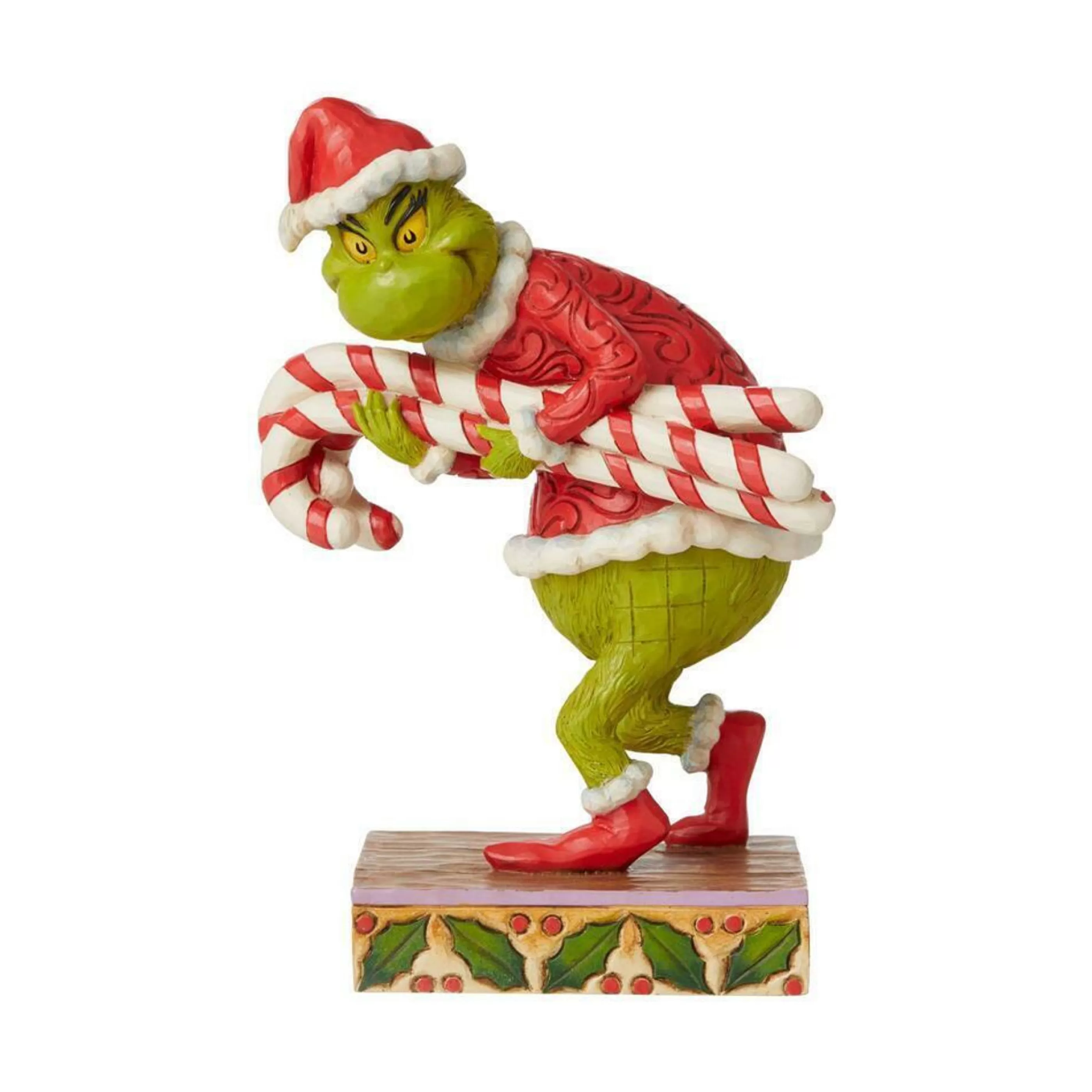 Grinch by Dr Seuss Table Top Decorations | Dr Seuss The Grinch Stealing Candy Cane - 19Cm