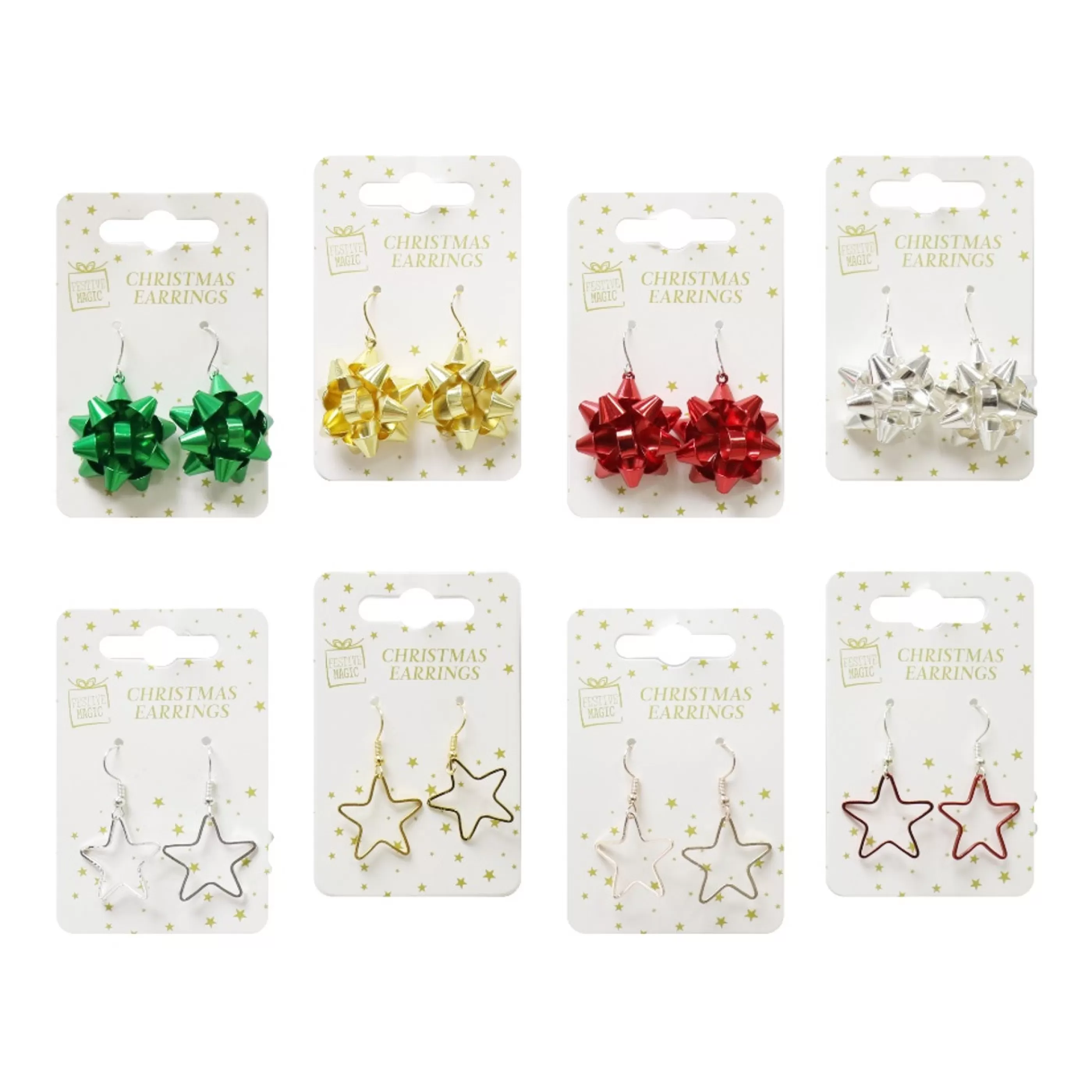 Online * Earrings Bow With Star Metal (8 Styles)