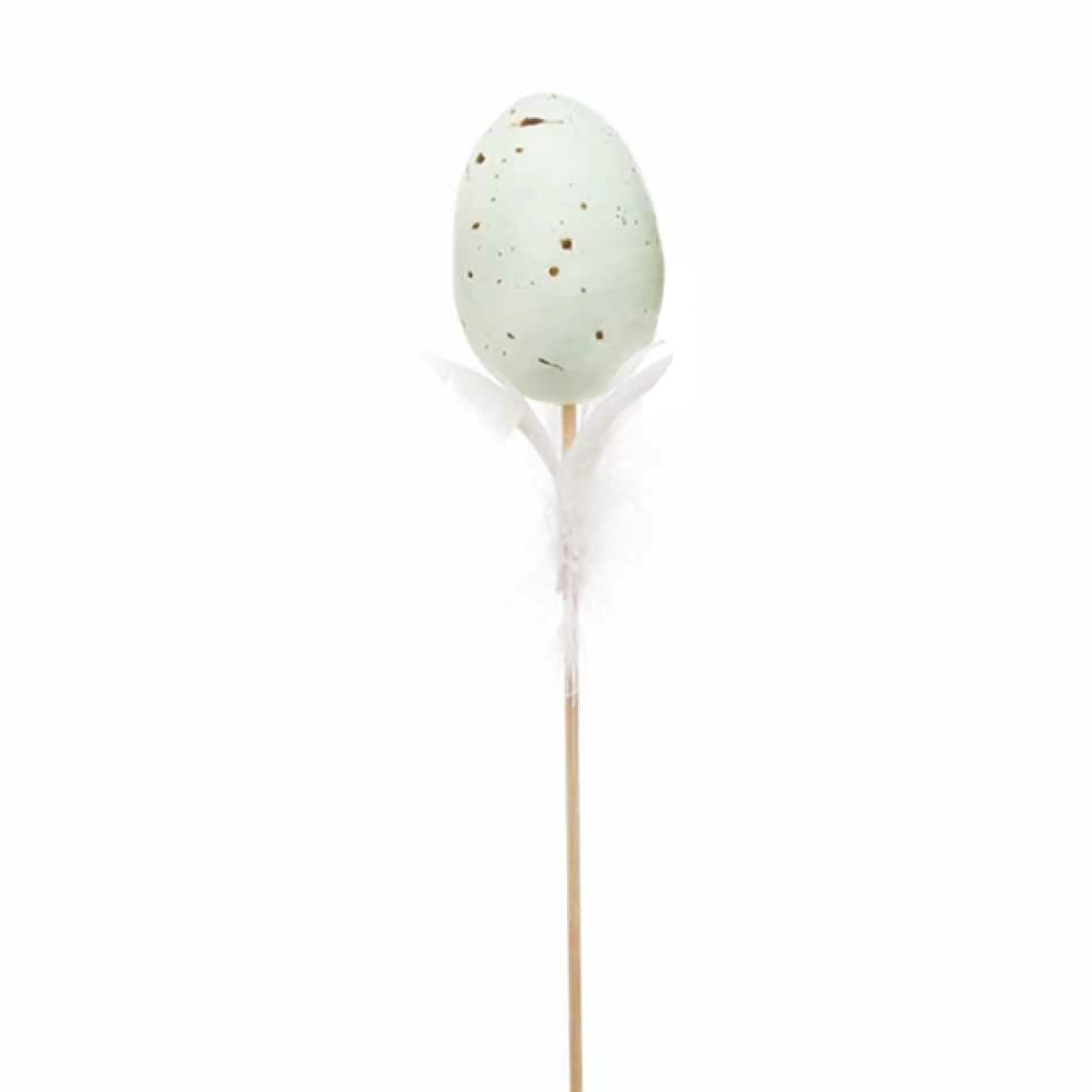 Easter Town Table Top Decorations | Easter Egg Pick With Feathers (Pack Of 3) - 28Cm