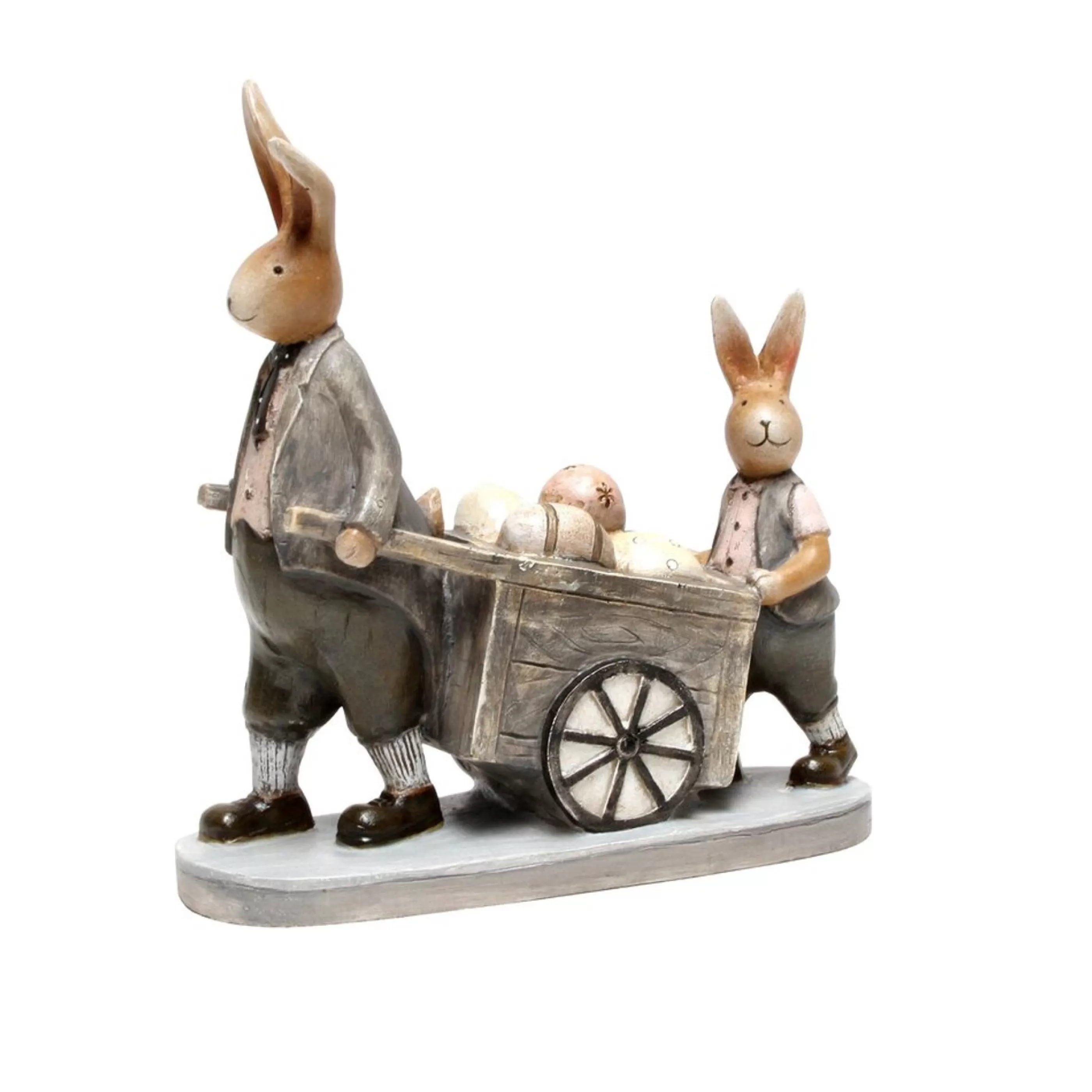 Shop Easter Town Easter Rabbits With Wheelbarrow - 16Cm