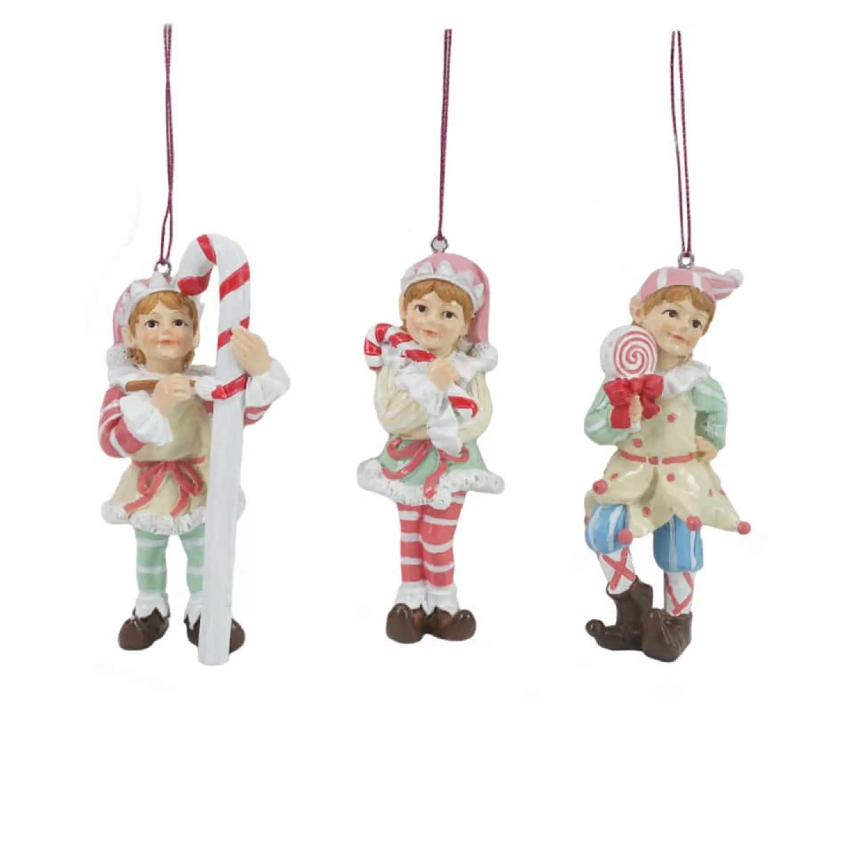 * Hanging Christmas Ornaments | Elf Holding Candy Ornament (3 Styles) - 11Cm