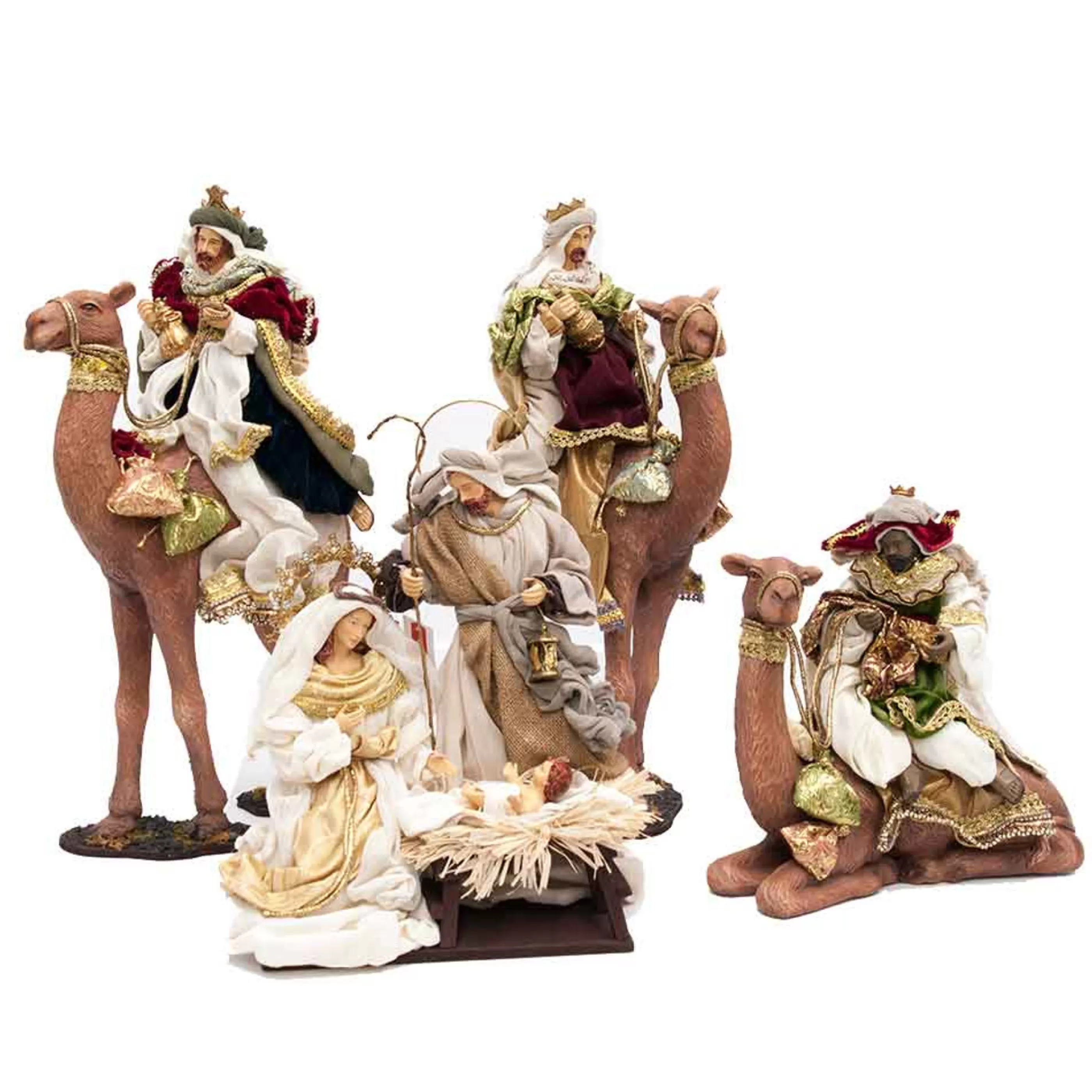 Clearance * Ernest Nativity With Three Kings On Camels - 35Cm