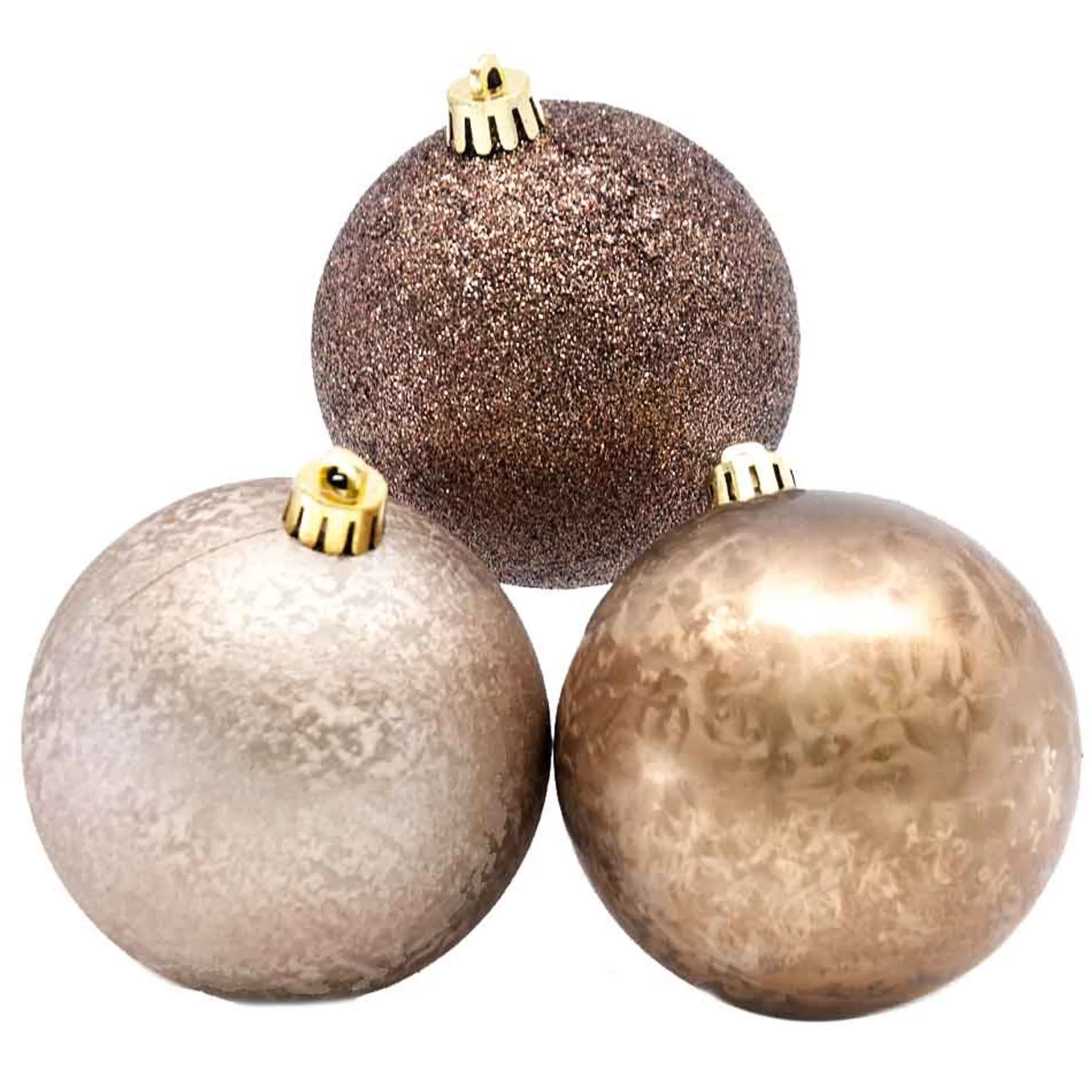 * Hanging Christmas Baubles | Espresso Textured Baubles (Pack Of 6) - 80Mm